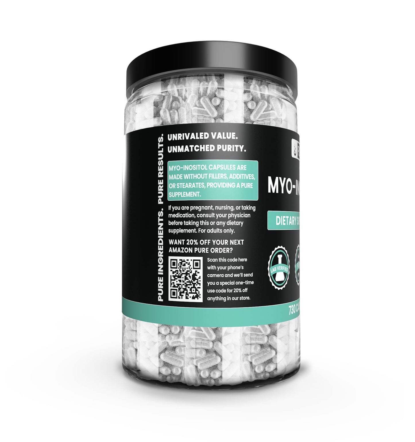 Pure Original Ingredients Myo-Inositol Capsules 730