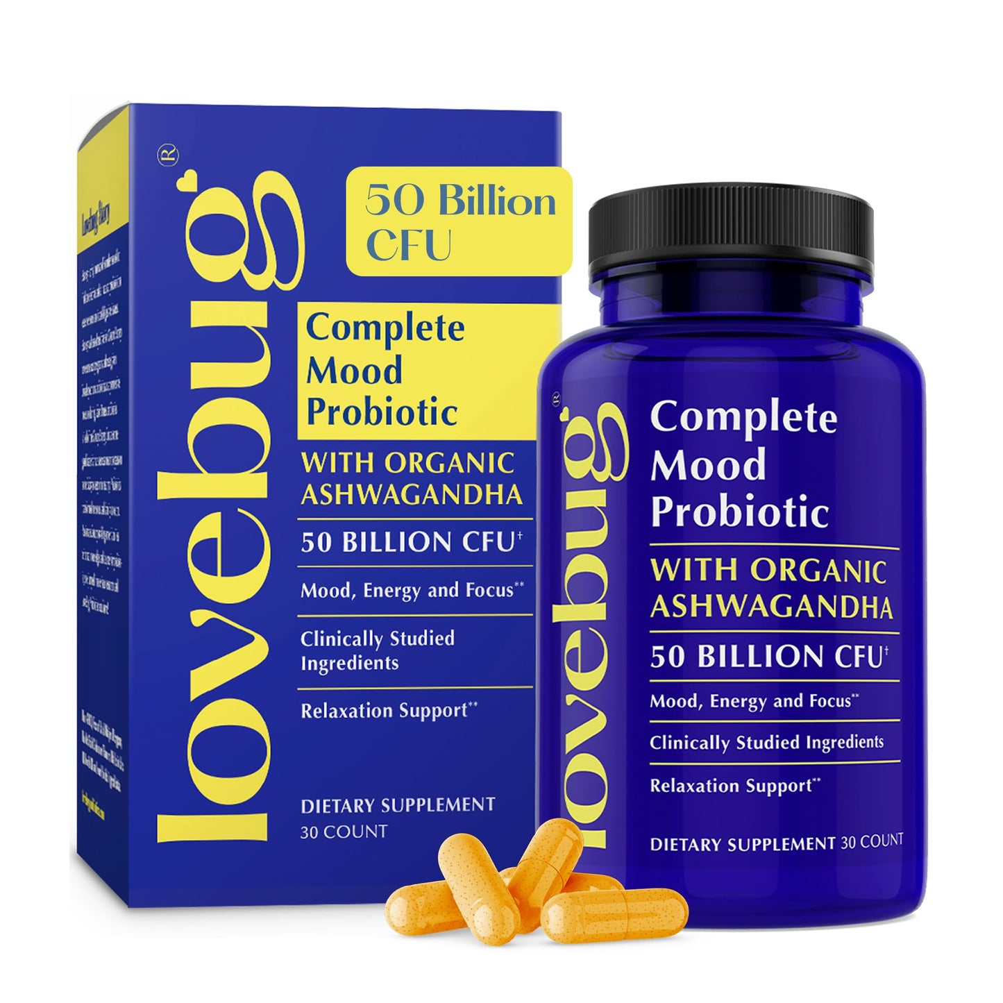 LOVEBUG Complete Mood Probiotic Capsule, 30 Count