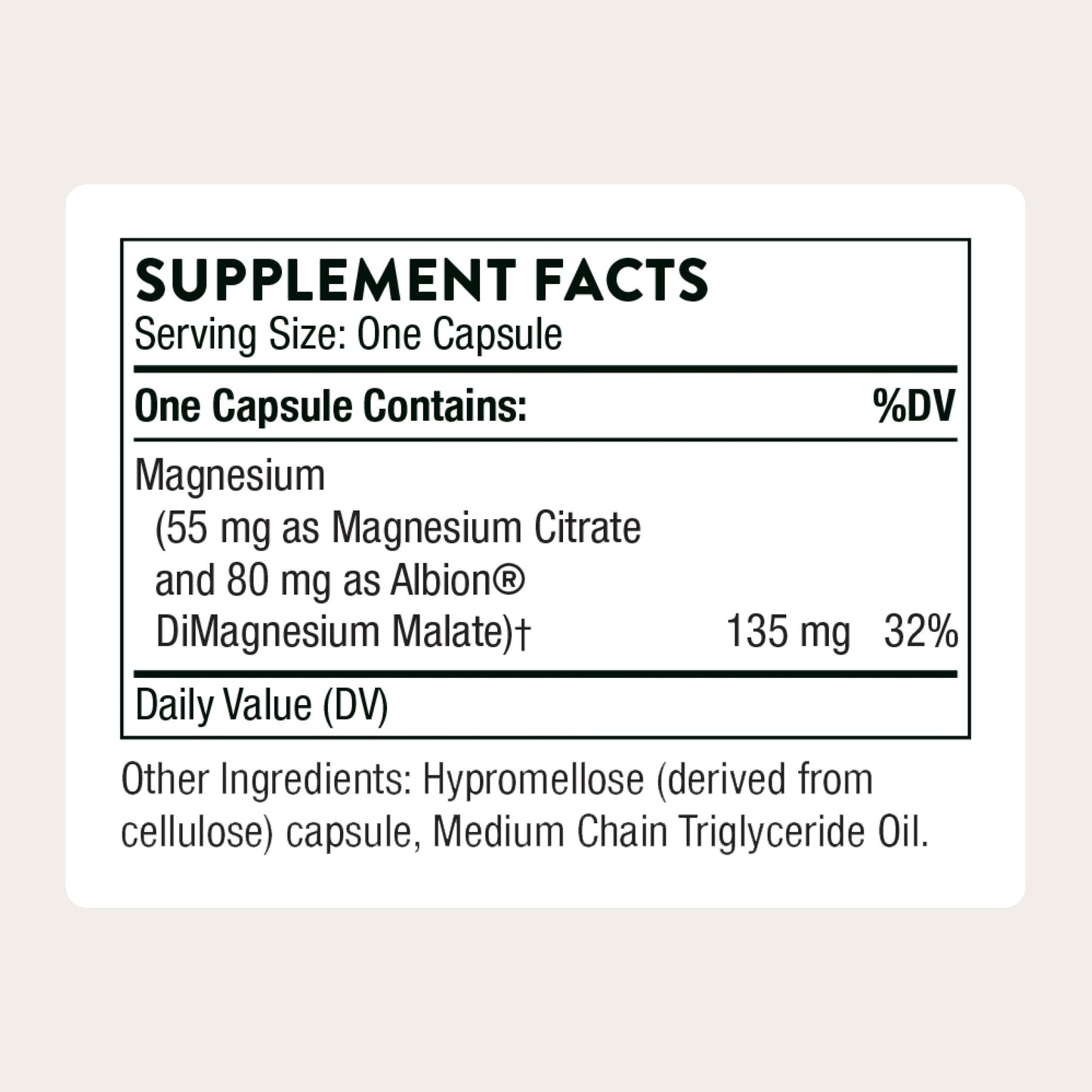 THORNE Magnesium CitraMate - Magnesium Citrate & Malate Supplement Capsule, 90 Count