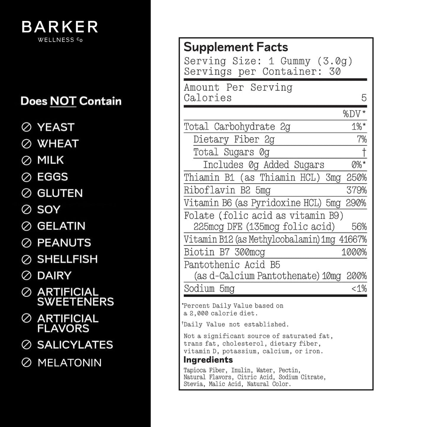 Barker Wellness Co Vitamin B-Complex Gummies 30 Count