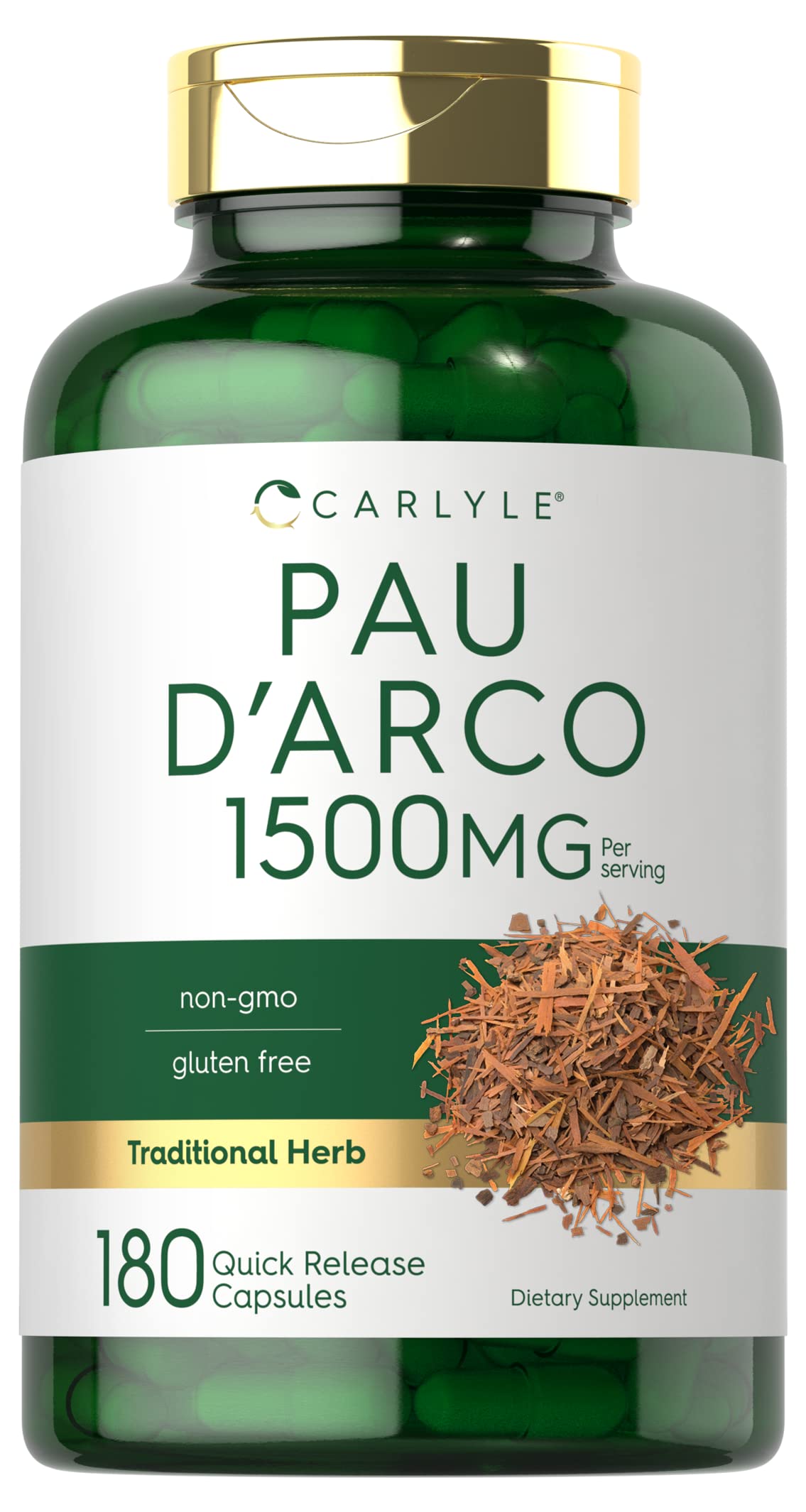 Carlyle Pau D'Arco Capsules 1500mg, 180 Count