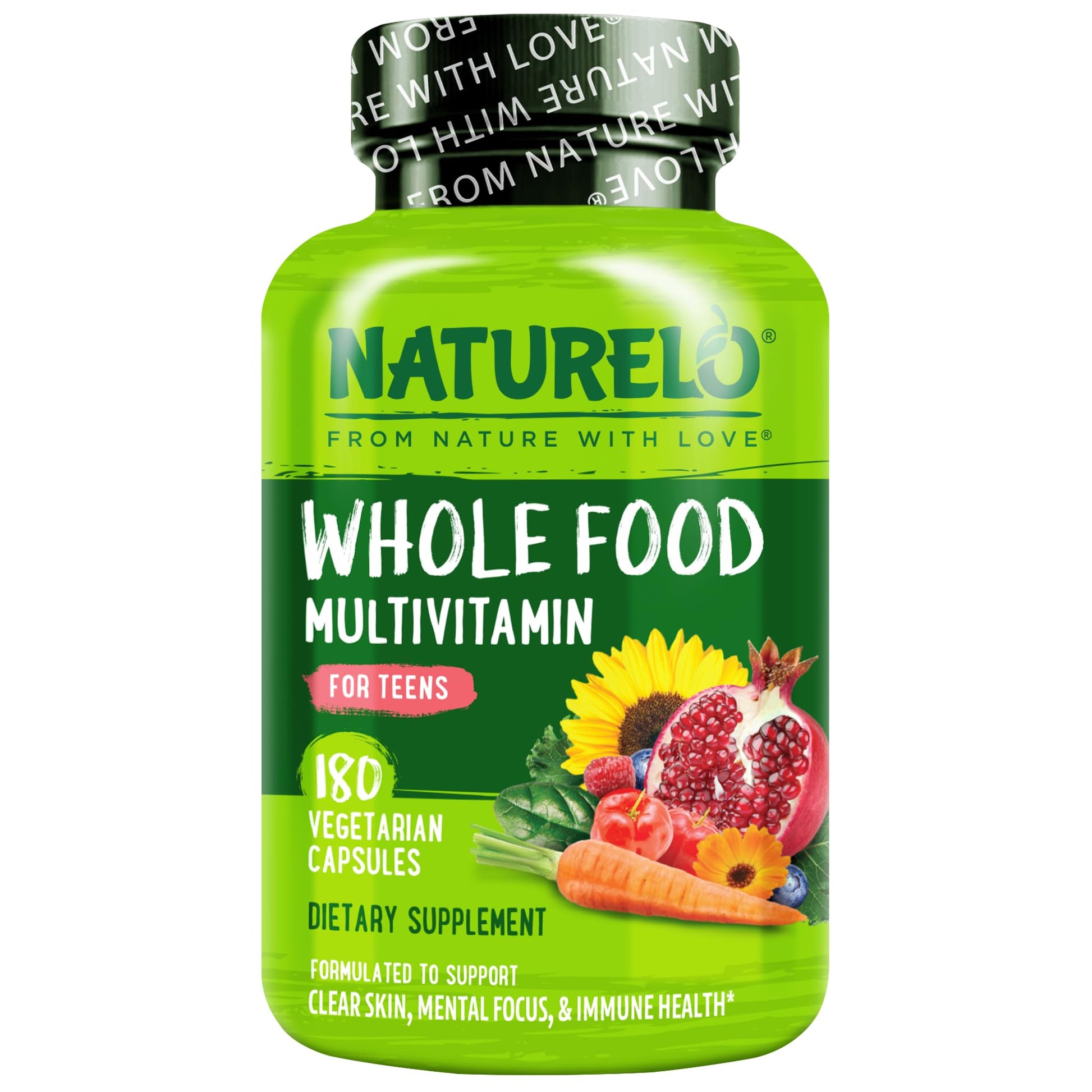 NATURELO Multivitamins for Teenage Girls/Boys, 180 Capsules