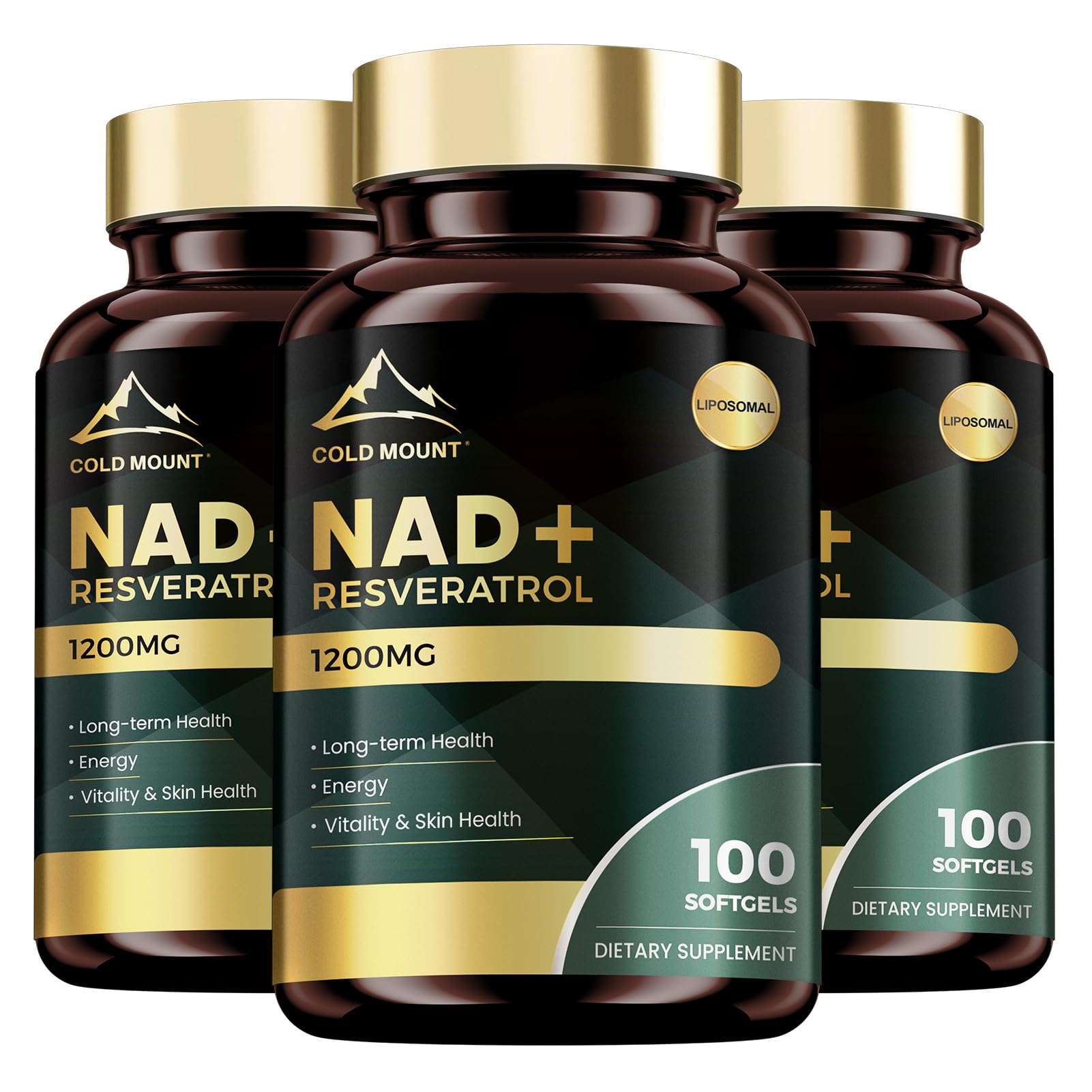 MEGNETA NAD+ Supplement with Trans-Resveratrol - Boost NAD+ Levels, Energy & Anti-Aging Support, 300 Capsules