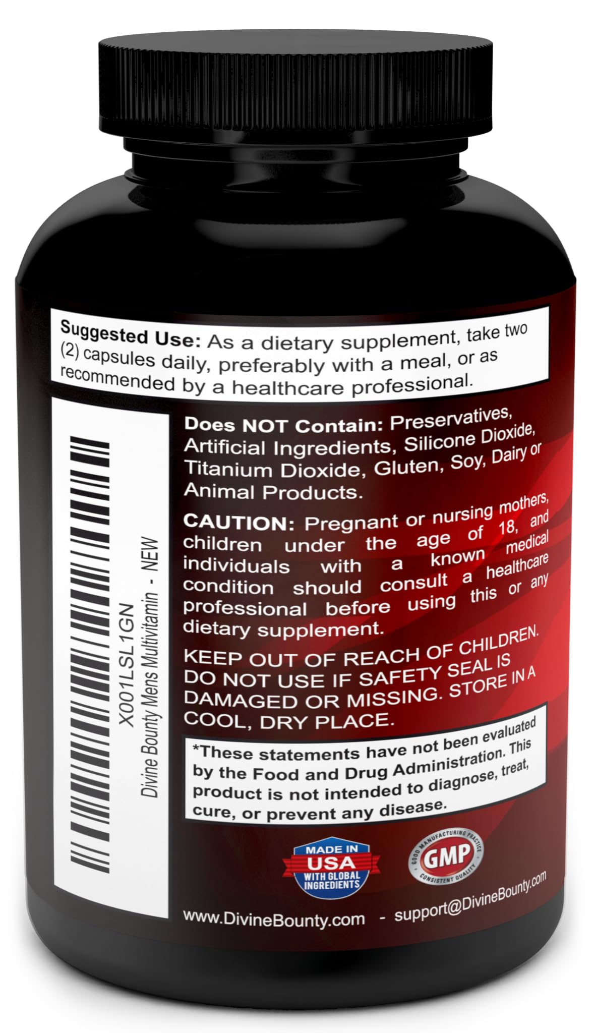 Divine Bounty Men's Multivitamin Capsule, 90 Count