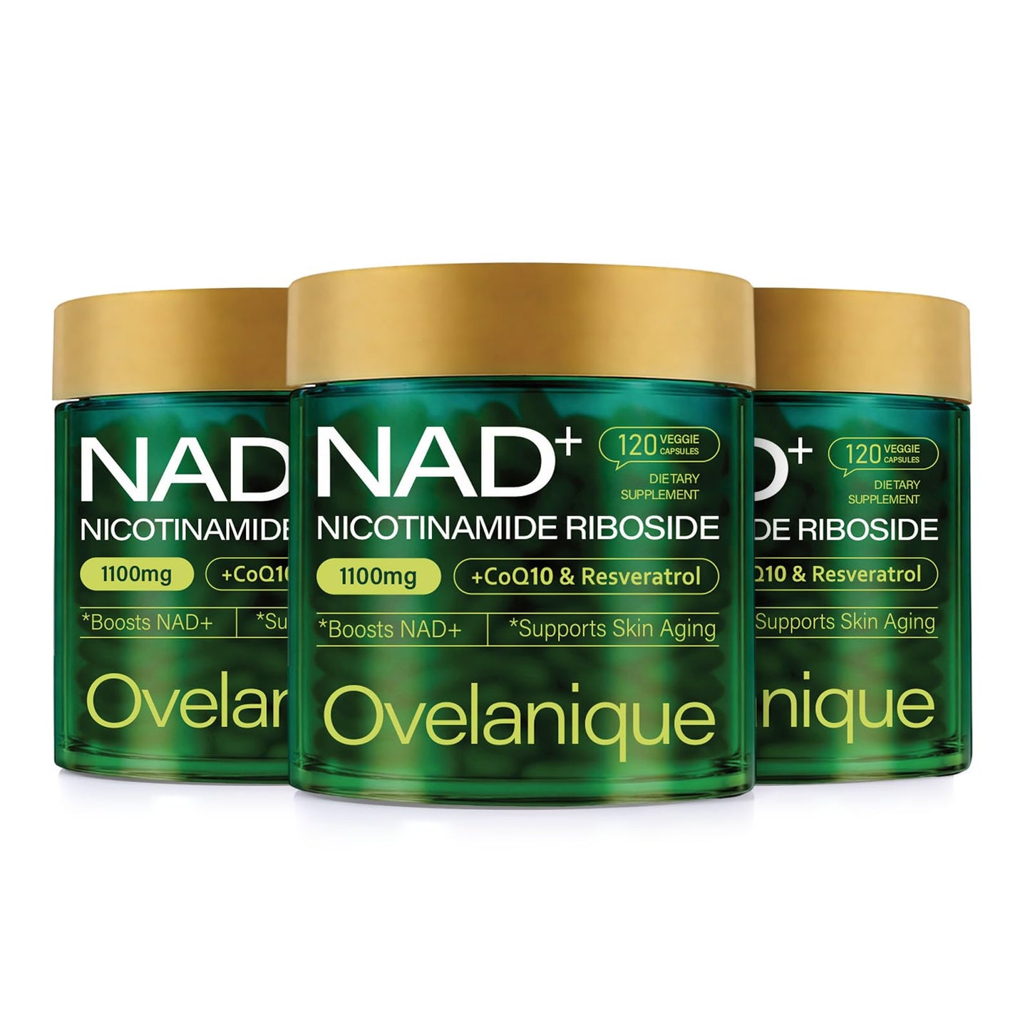 Ovelanique NAD+ NMNH Supplement Alternative with Nicotinamide Riboside & Resveratrol, 1100mg NAD+ Complex with Quercetin Phytosome & CoQ10, Liposomal Delivery for Energy & Healthy Aging, 360 Capsules