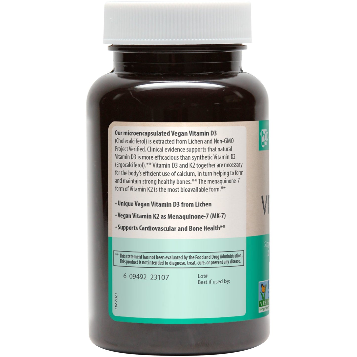 MRM Vegan Vitamin D3 & K2 Capsules, 60 Count