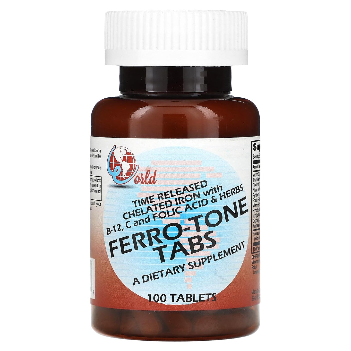 World Organic Ferro-Tone Tablets, 100 Tablets