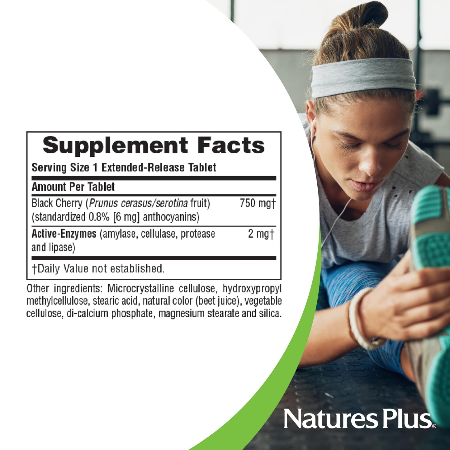 NaturesPlus Herbal Actives Black Cherry Tablets 30 Count