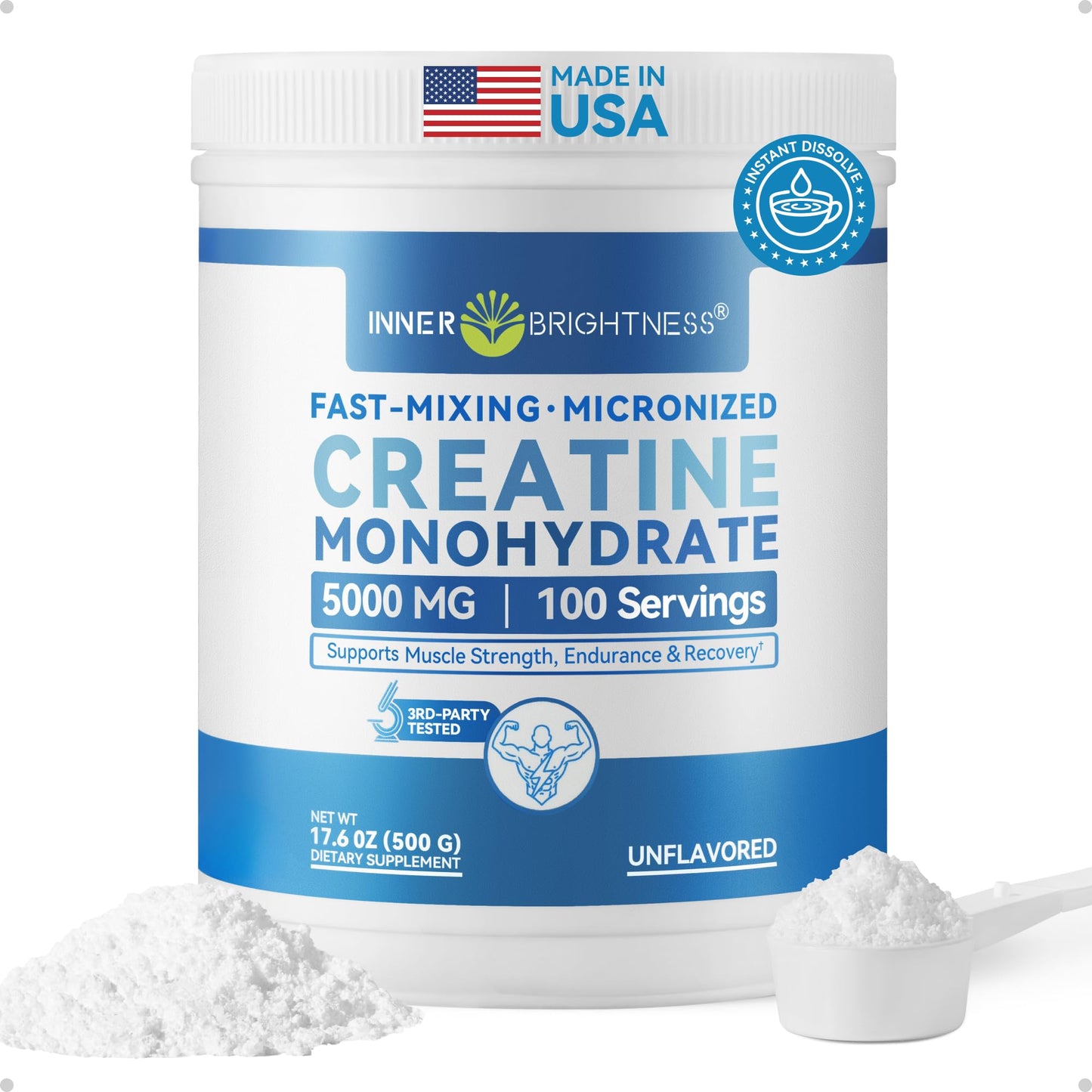 Inner Brightness 600-Mesh Micronized Creatine Monohydrate Powder 17.64