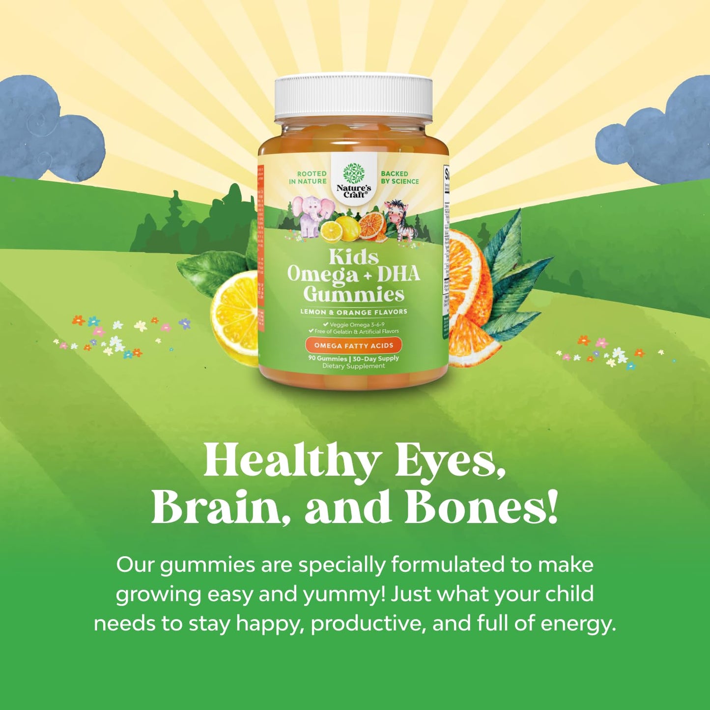 Natures Craft Kids DHA Omega-3 Gummies, 90 Count