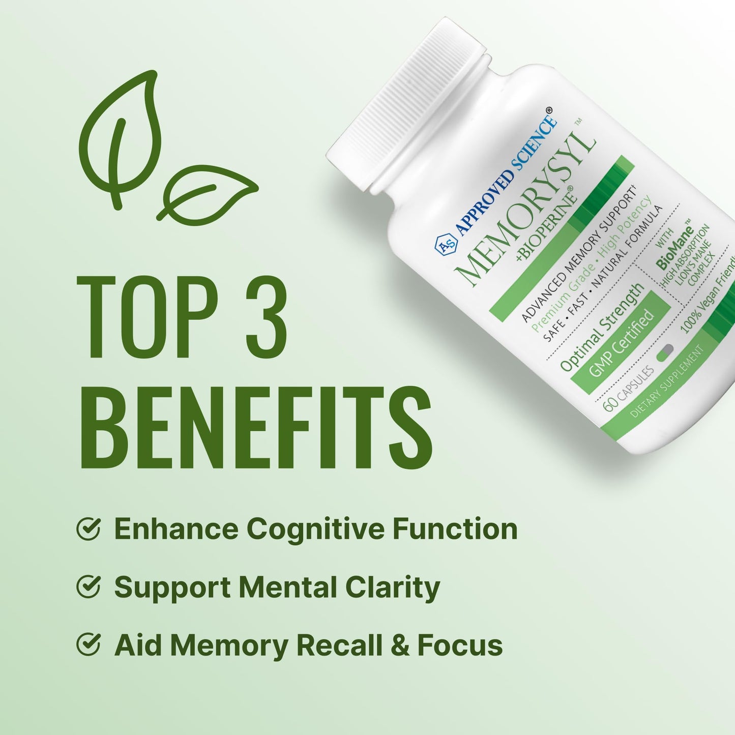 Approved Science MemorySyl Memory Boosting Supplement Capsules, 60 Capsules