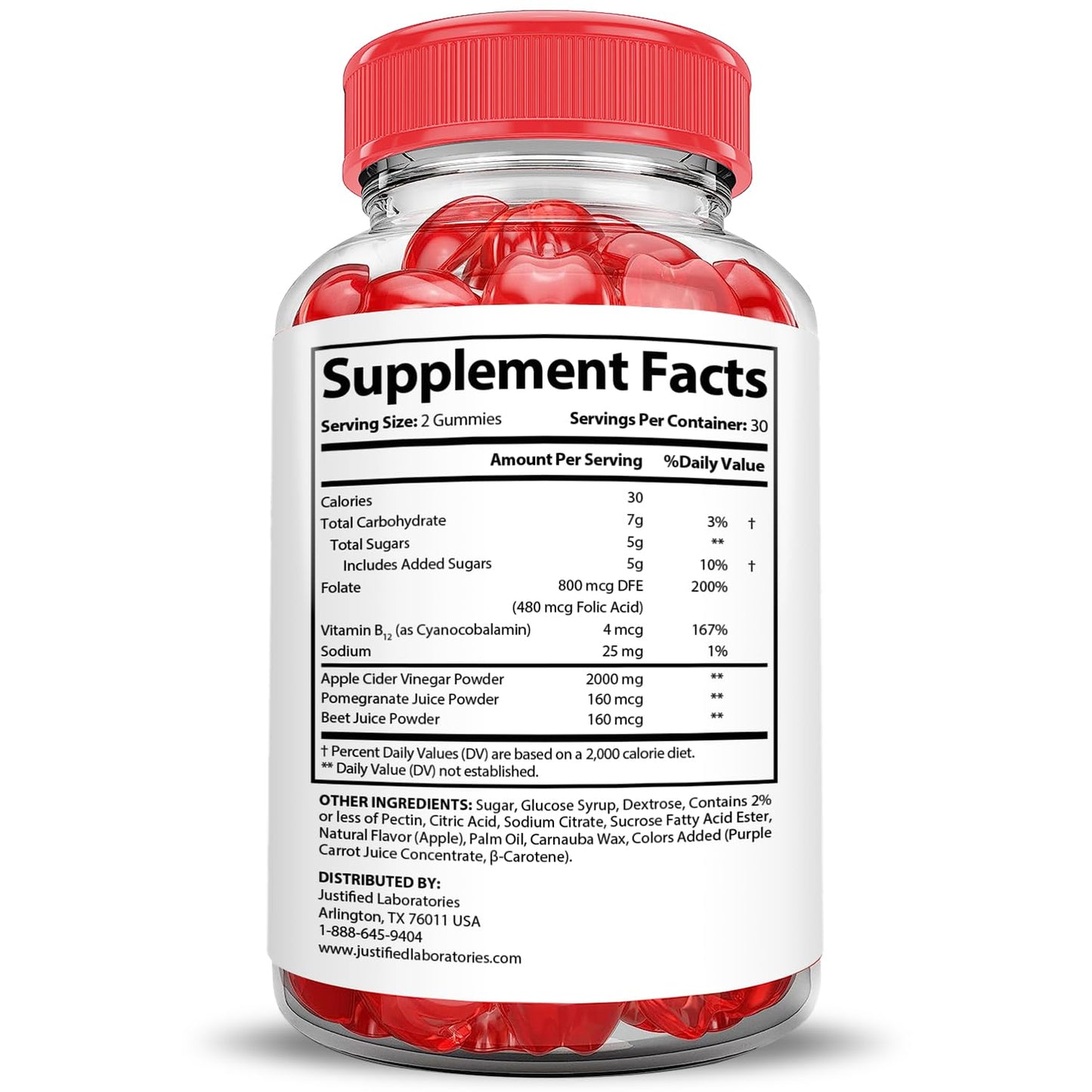 Justified Laboratories Blast Off Keto ACV 2000MG Extreme Gummies 60 Count