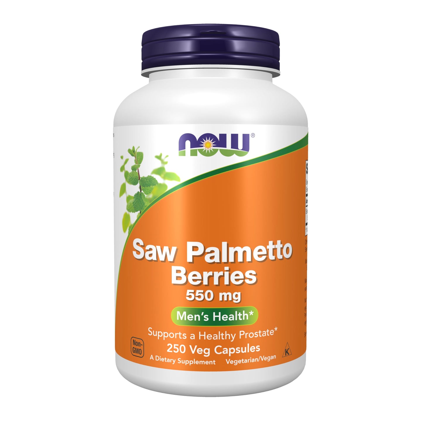 NOW Foods Saw Palmetto Berries (Serenoa repens) 550 mg Capsules, 250 Veg Capsules