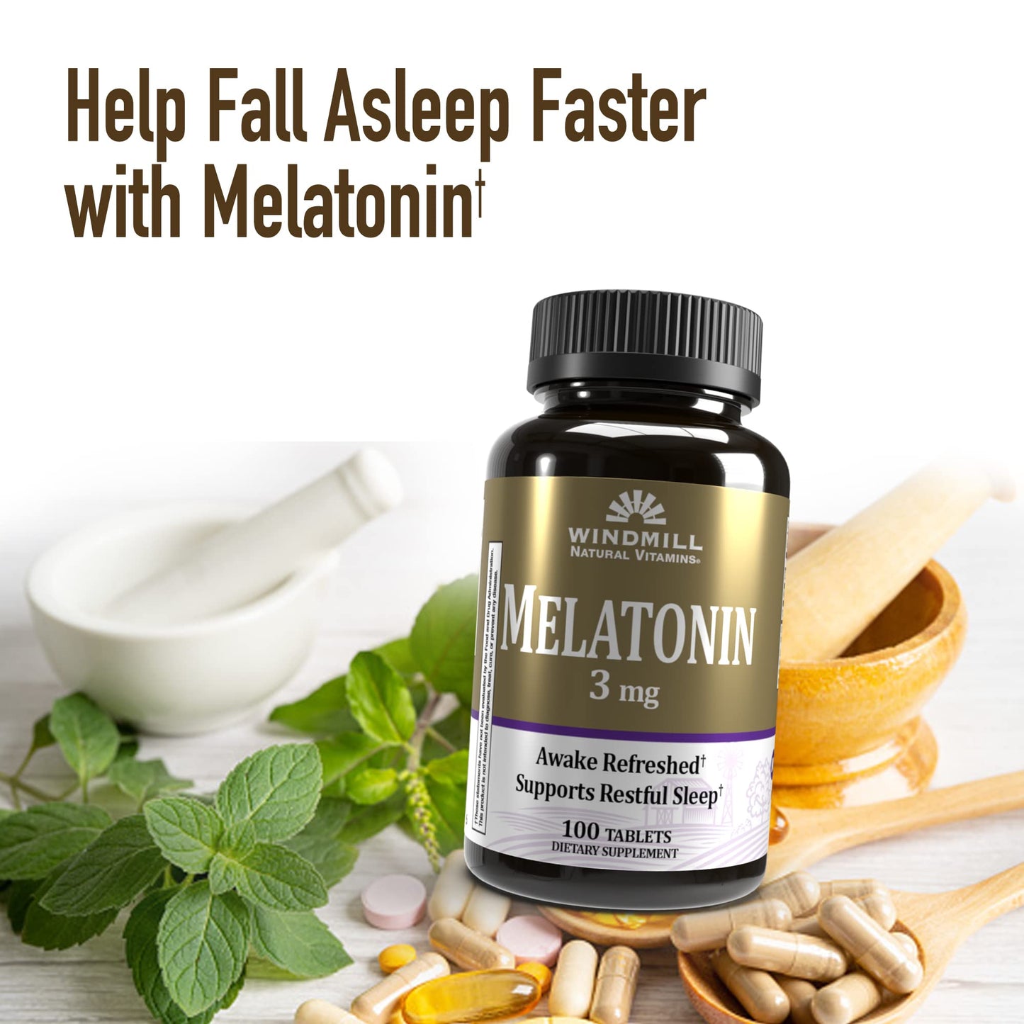Windmill Melatonin 3 mg Tablets, 100