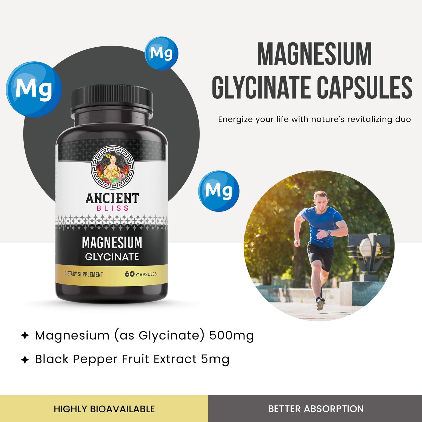 Ancient Bliss Magnesium Glycinate Capsule 60 Count