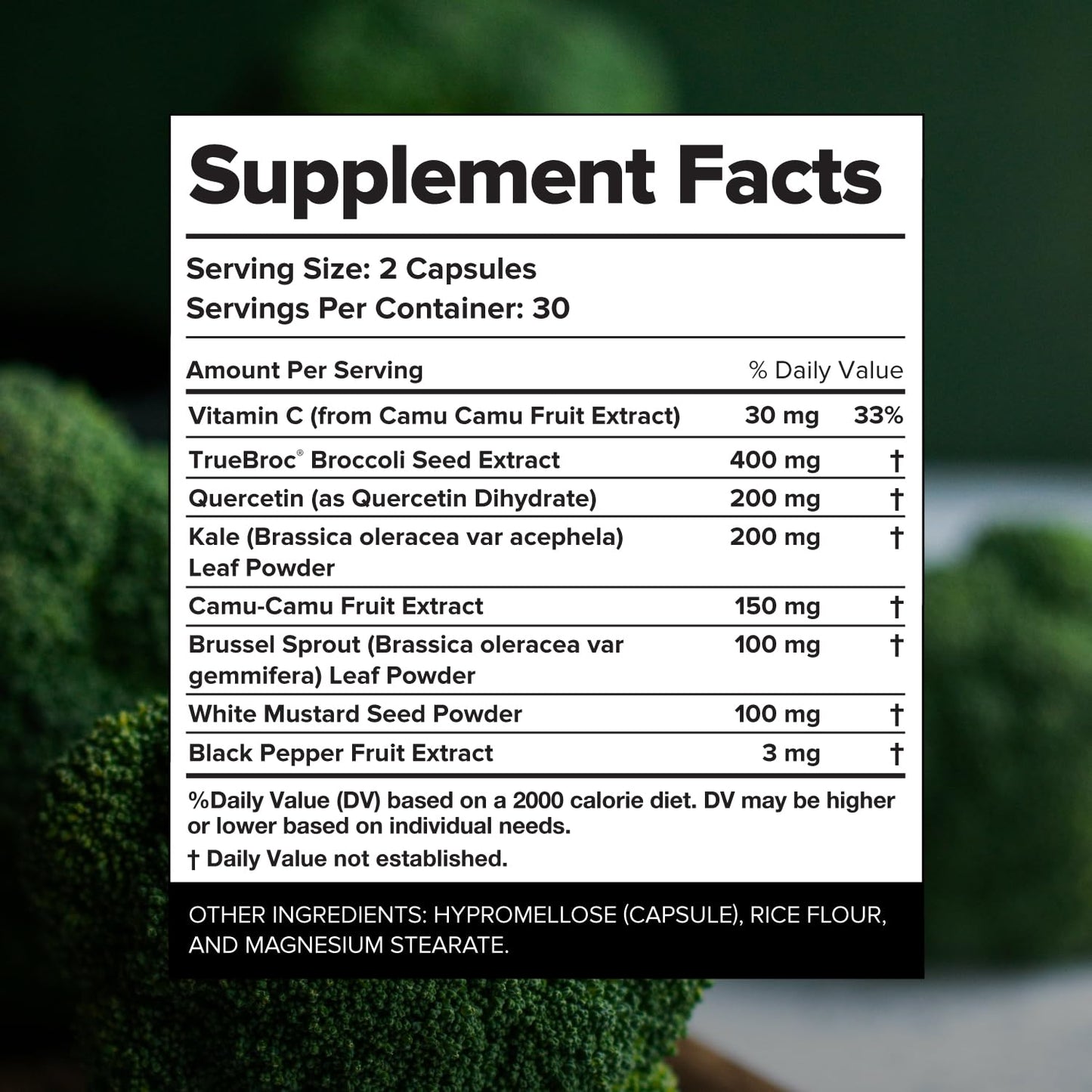 Complement Sulfora Sulforaphane Supplement with Myrosinase - 52mg Glucoraphanin from Broccoli Seeds, Kale & Quercetin - Antioxidant Detox & Immune Support, 60 Capsules