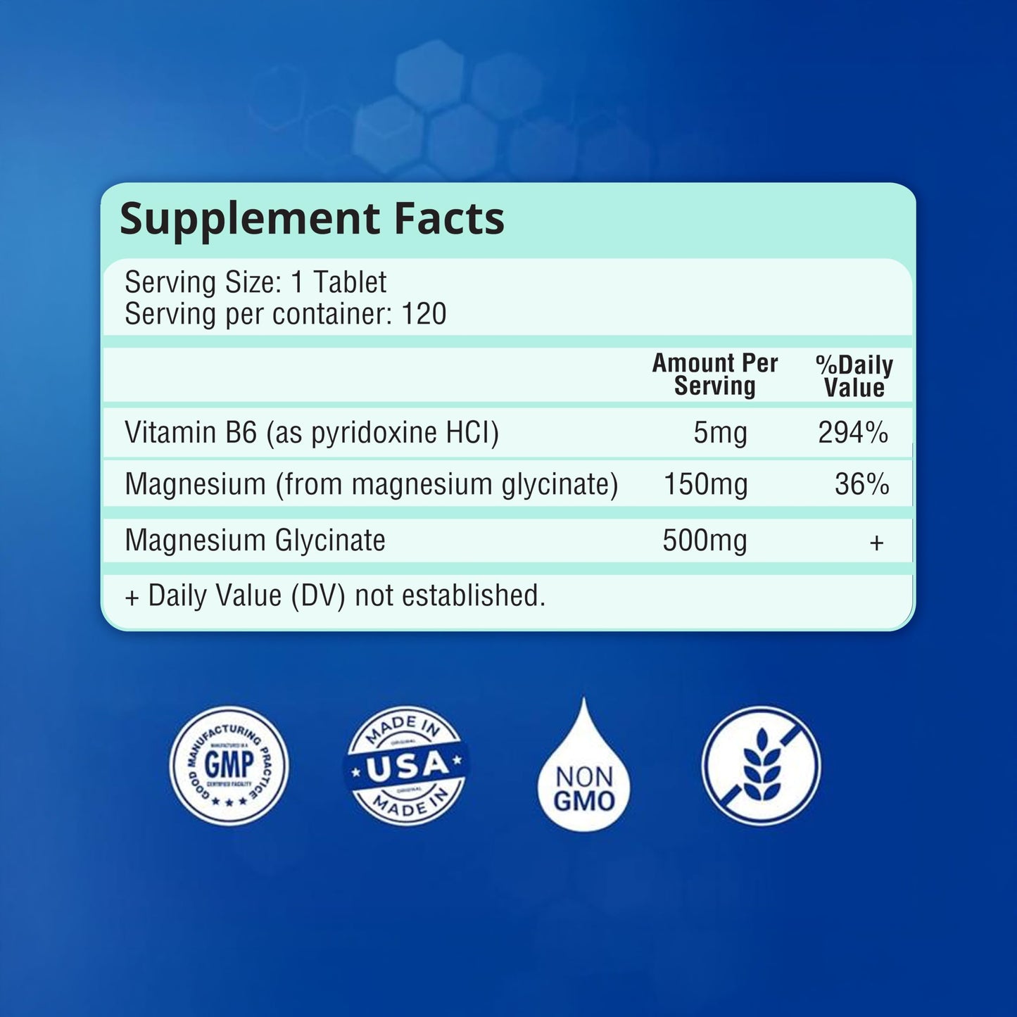 Sarvari Nutrition Magnesium Glycinate Supplement 500mg Tablet, 120 Tablets