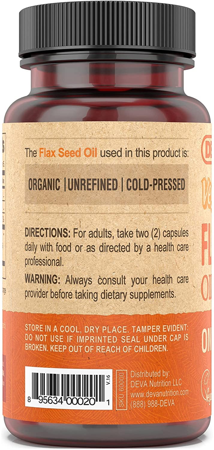 DEVA Flax Seed Oil 500 mg Capsule, 360 Capsules