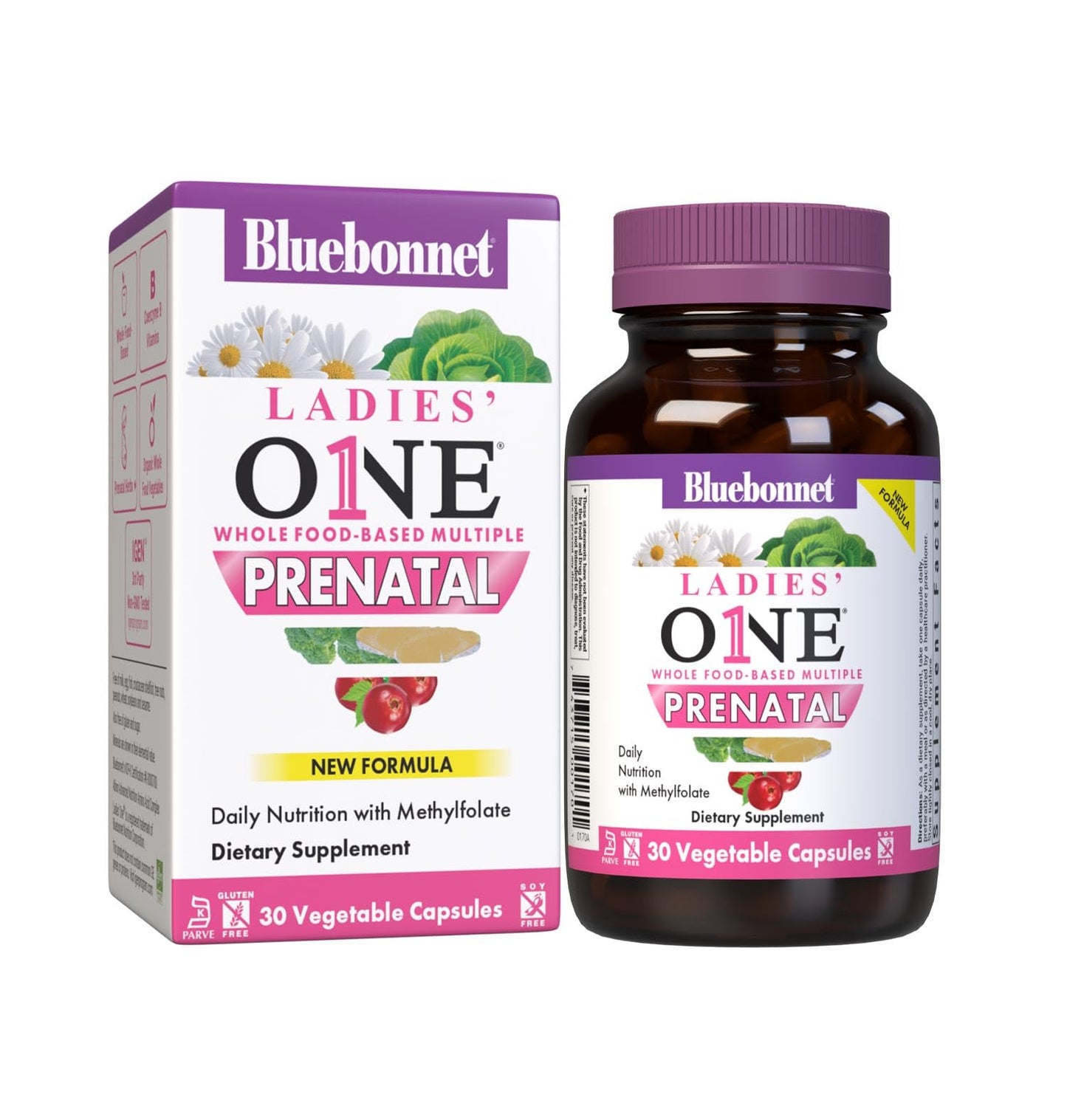 BlueBonnet Ladies’ One Prenatal Whole Food-Based Multiple Capsule 1 Count