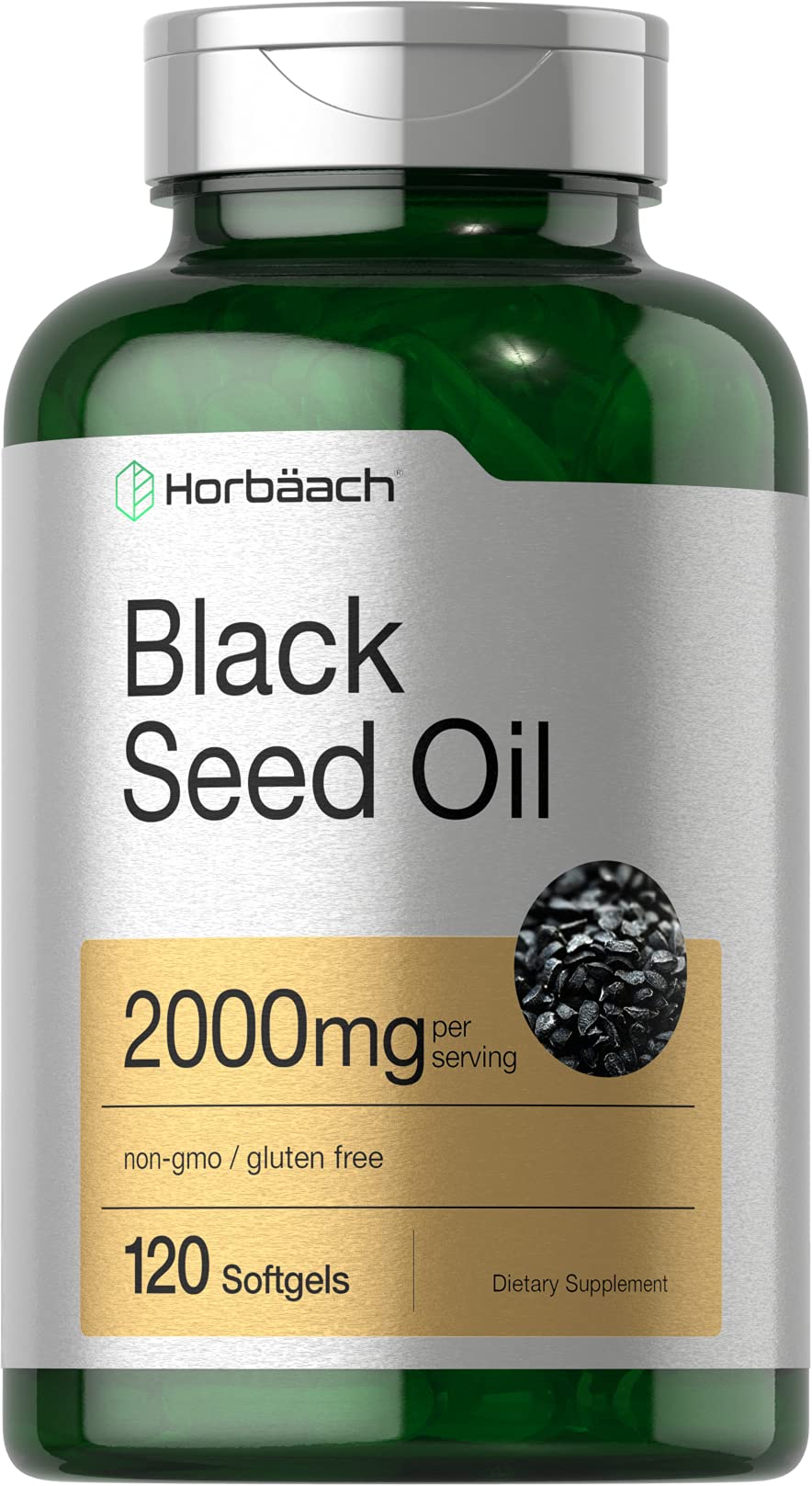 Horbäach Black Seed Oil Cold Pressed Softgel Capsules 120 Count
