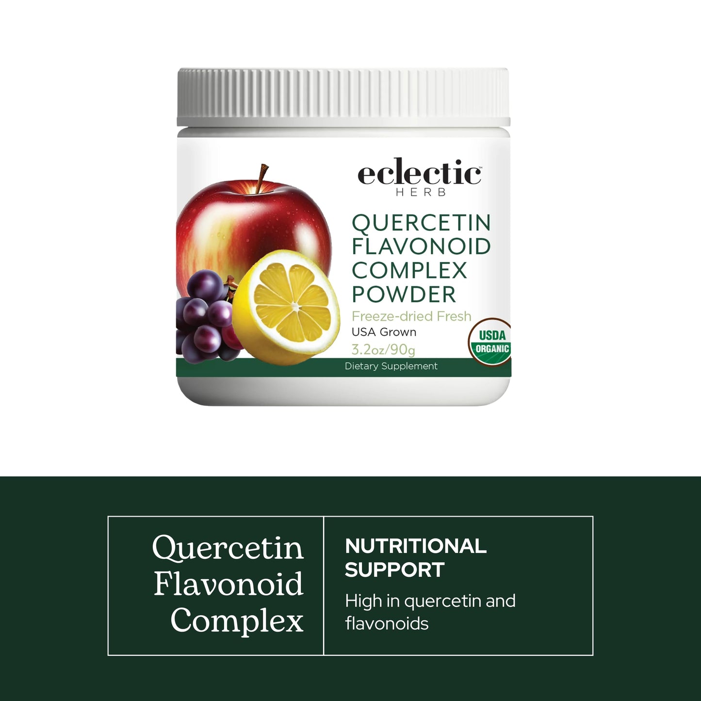 Eclectic Institute Raw Fresh Freeze-Dried Quercetin Flavonoid Complex Whole Food Powder 3.2 oz