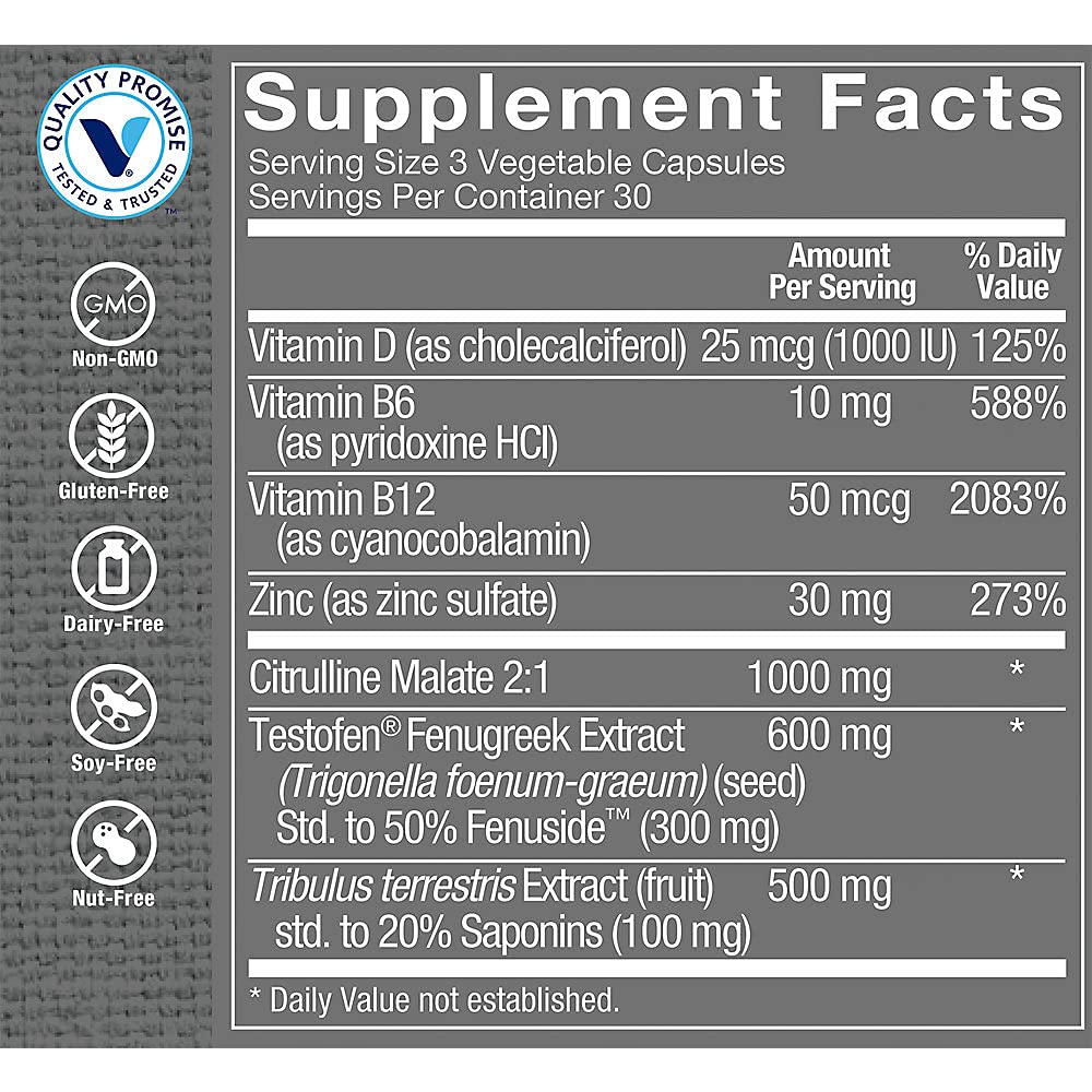 The Vitamin Shoppe Testosterone Booster Capsule 1 Count