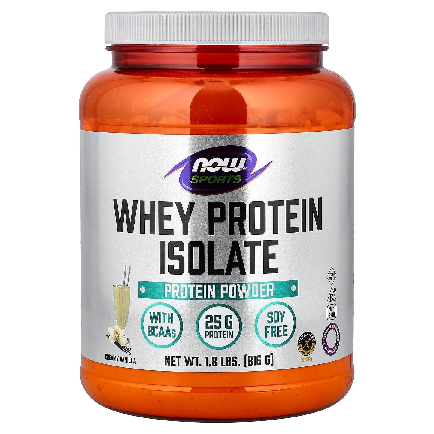 NOW Foods Whey Protein Isolate Vanilla Powder, 28.8 oz