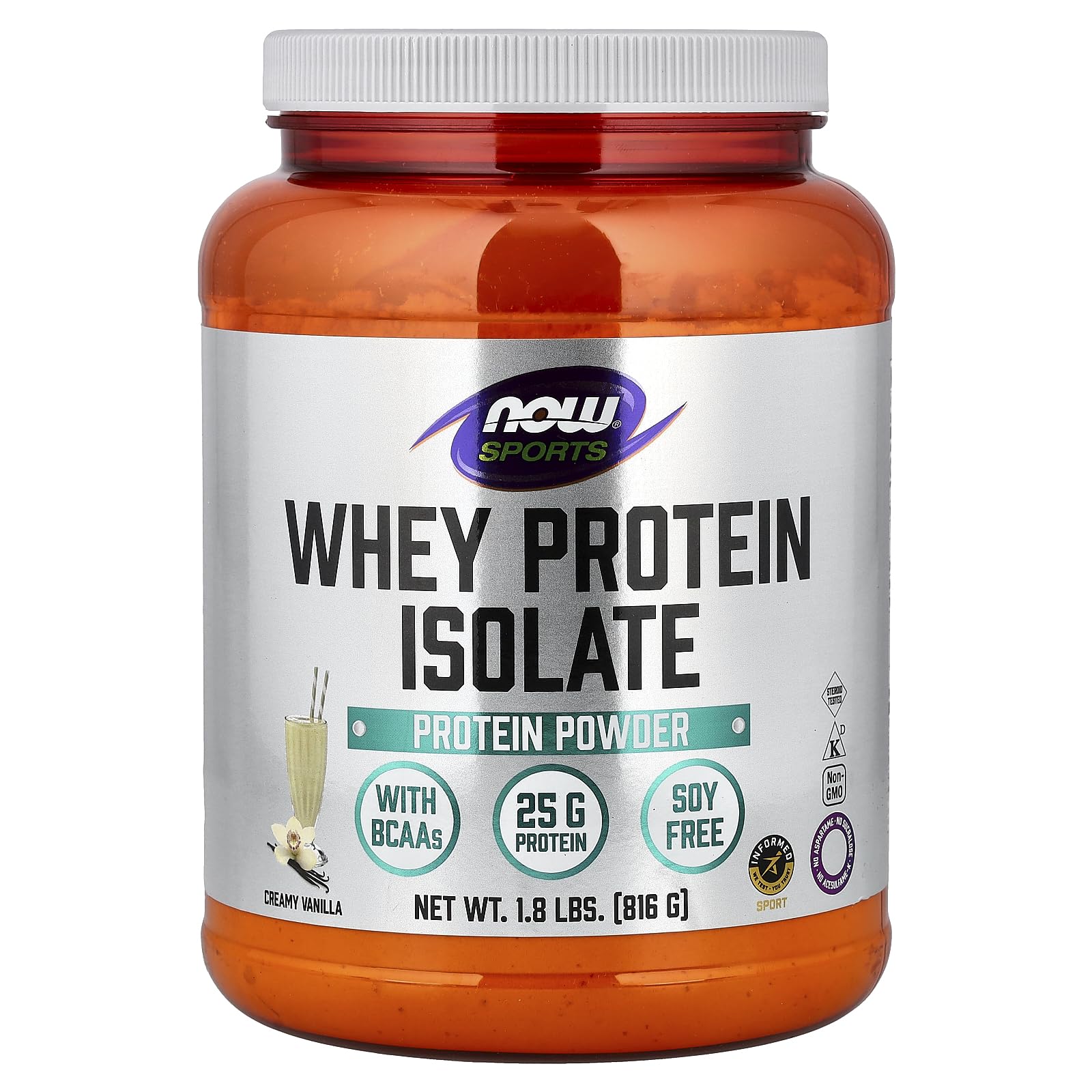 NOW Foods Whey Protein Isolate Vanilla Powder, 28.8 oz