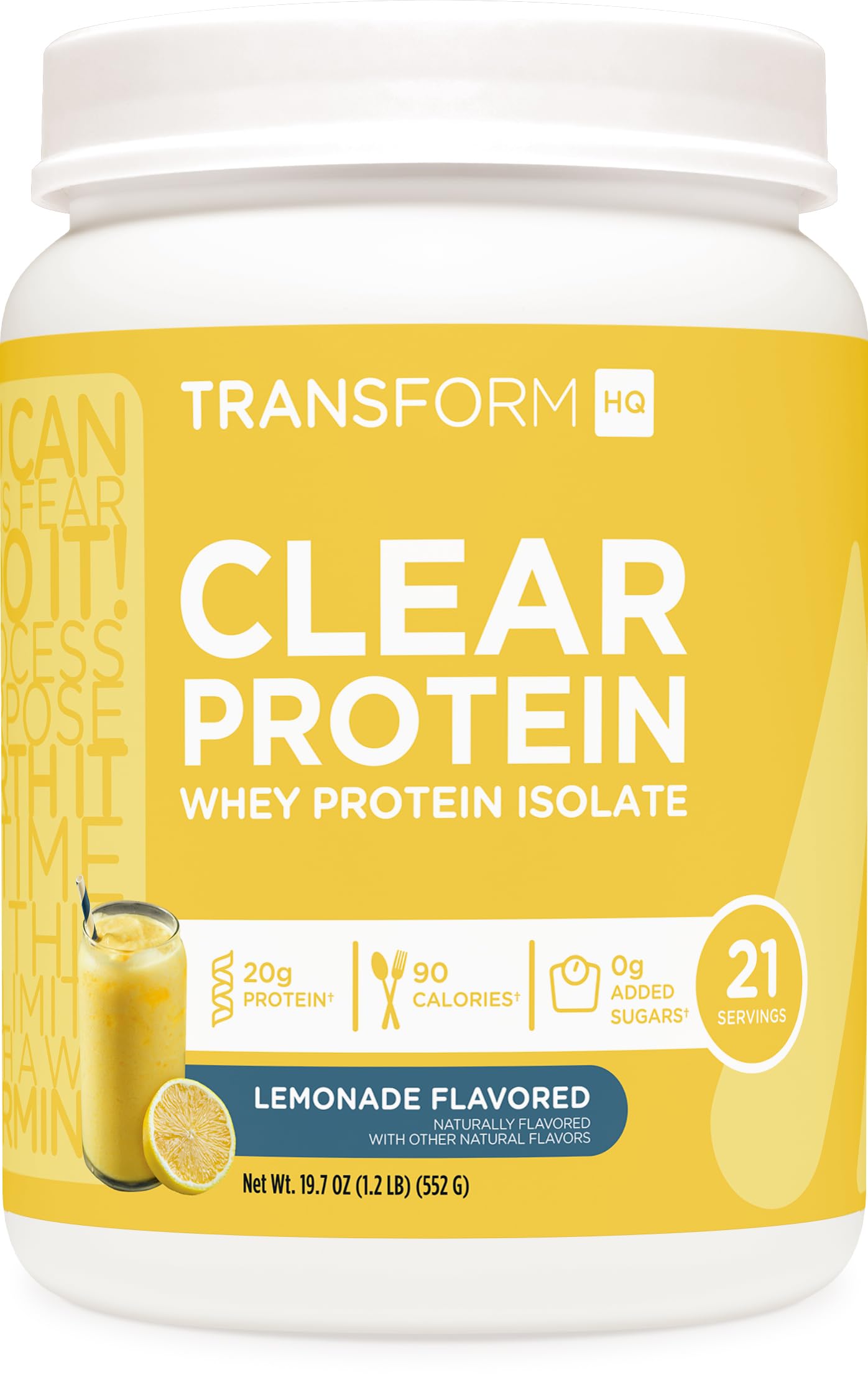 TransformHQ Clear Whey Protein Isolate (WPI) Lemonade Powder 20.4 oz