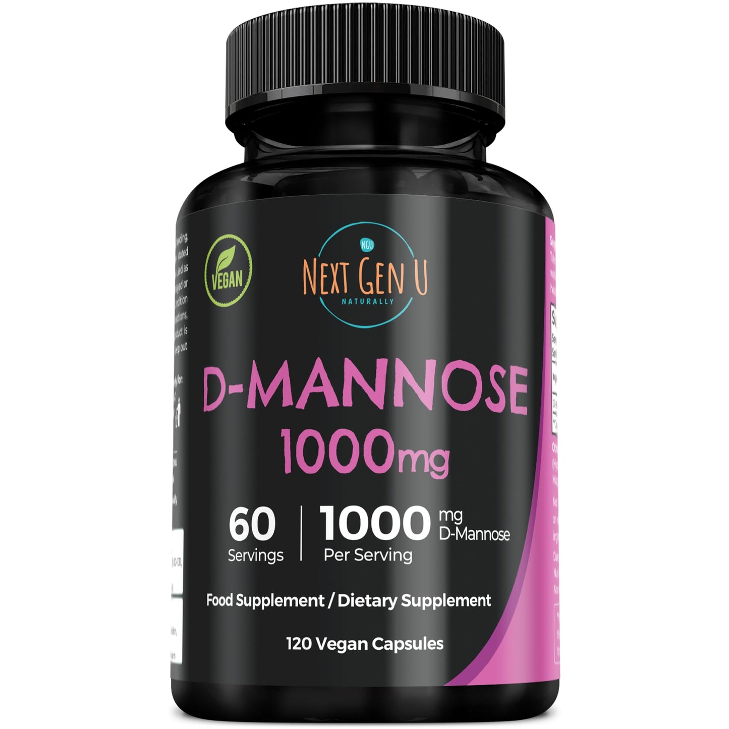 NGU Next Gen U D-Mannose 1000 mg Capsule 120 Count