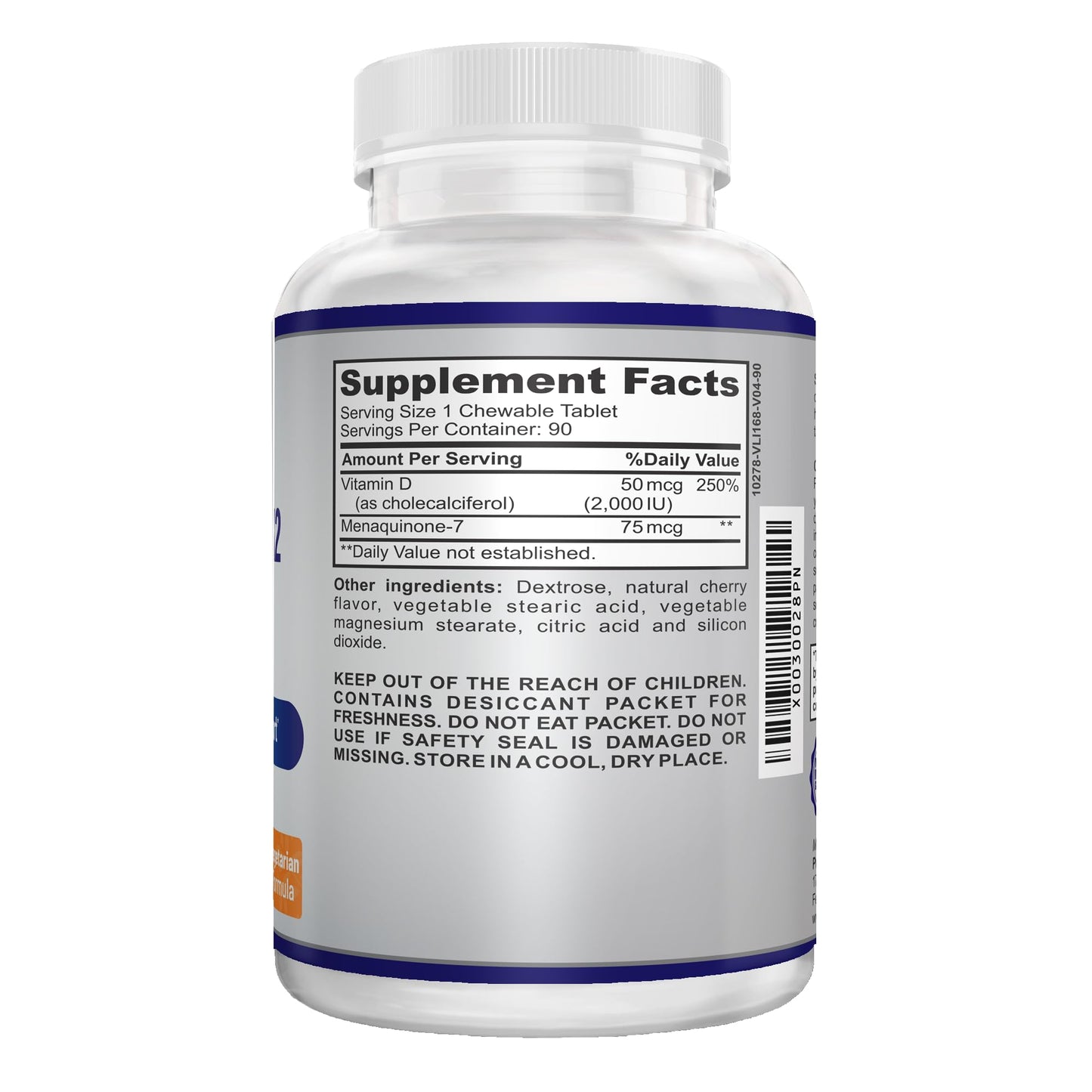 O!VITA Vitamin D3 + K2 2000IU Chewable, 90 Tablets