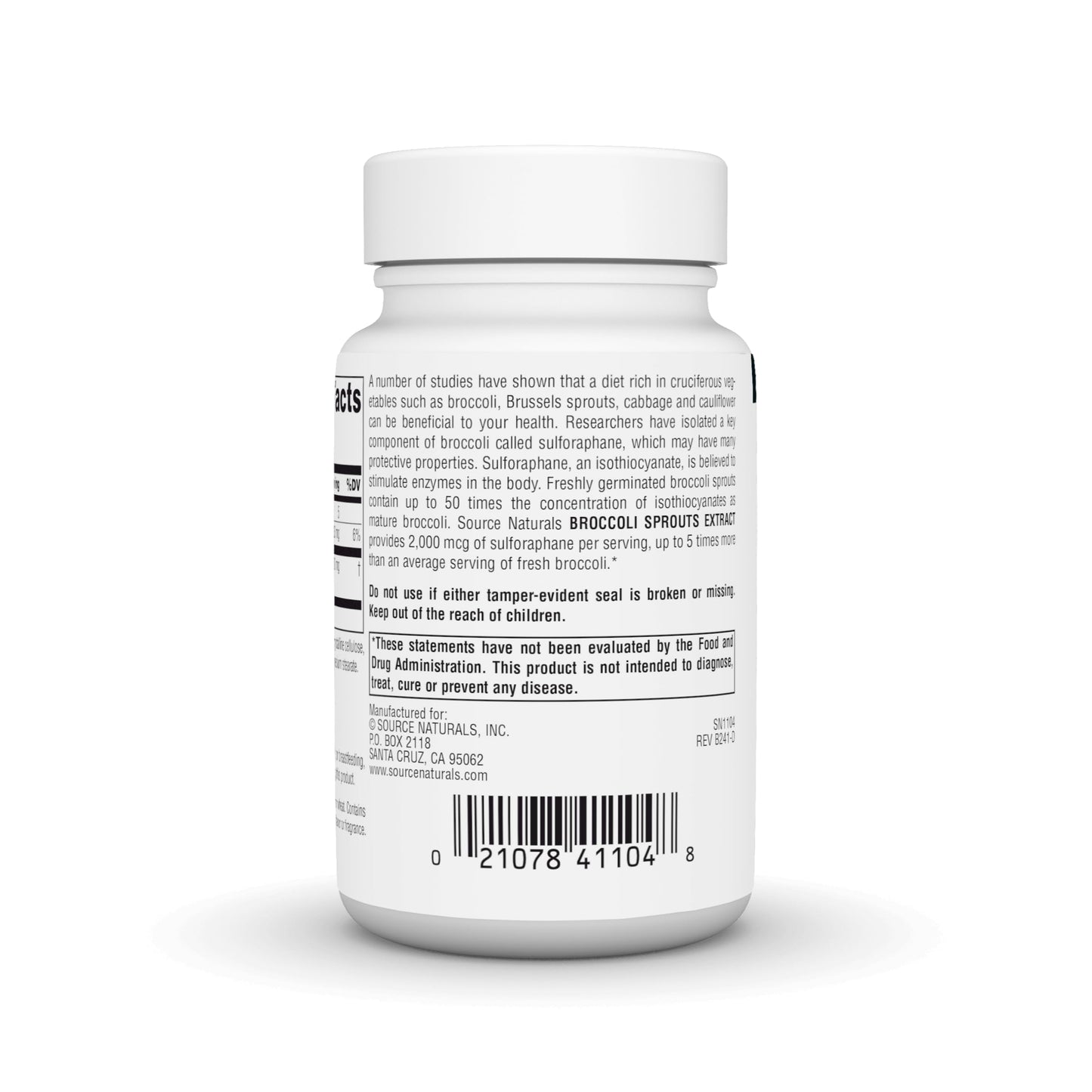 Source Naturals Broccoli Sprouts Extract 250 mg Tablet, 60 Tablets