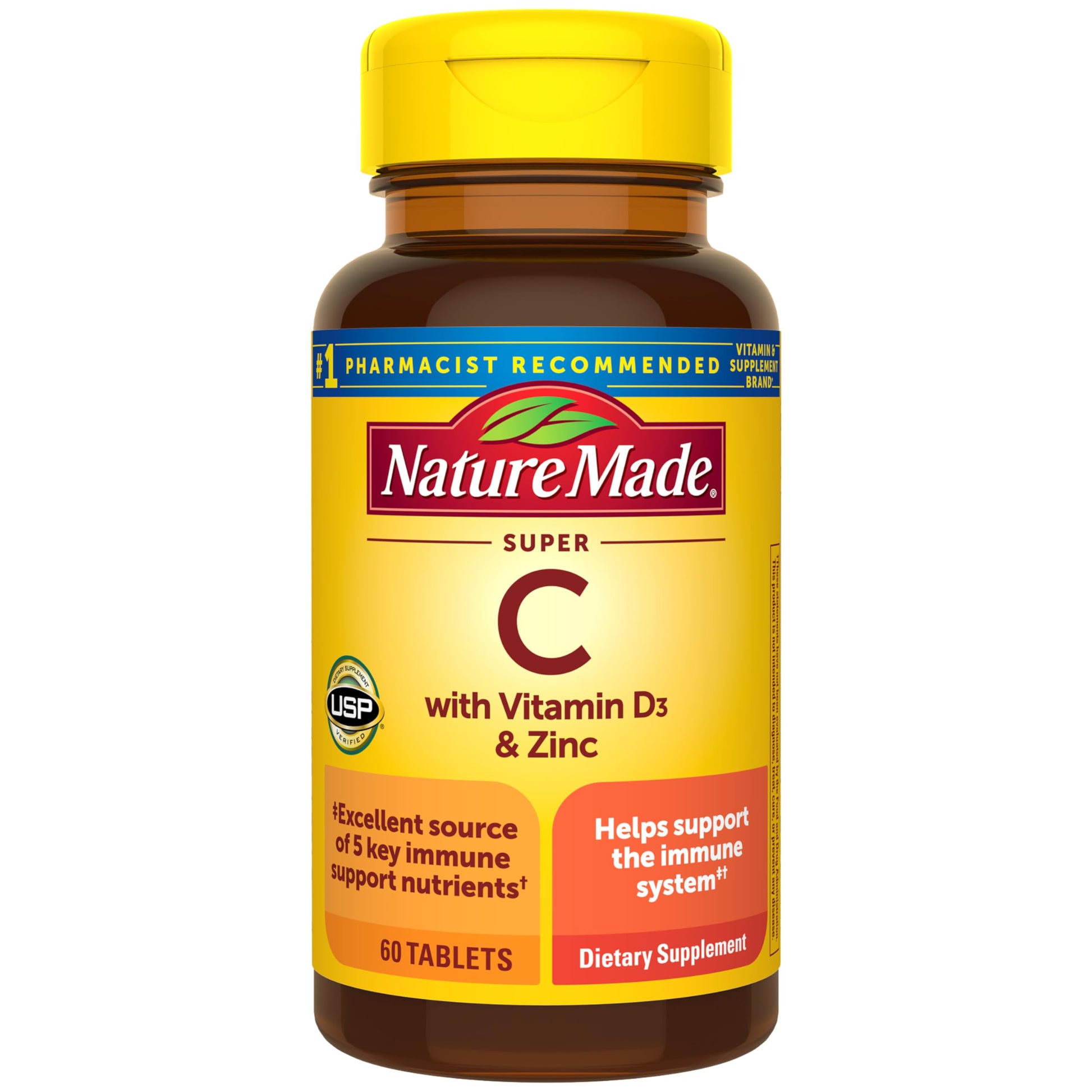 Nature Made Super C Vitamin C and Zinc with Vitamin D3 60 Tablets