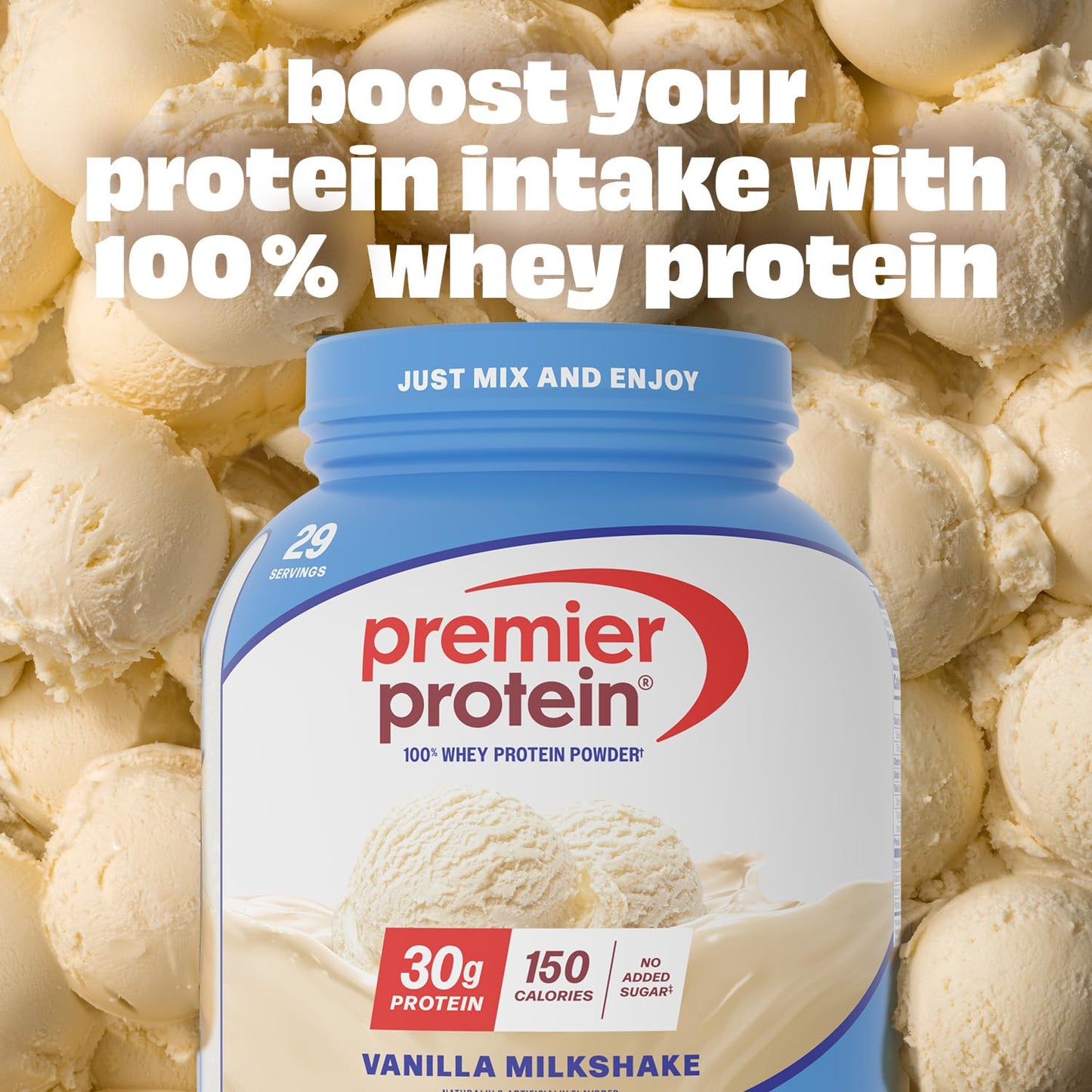 Premier Protein 30g High Protein Powder, 100% Whey, Vanilla, 40.2 oz