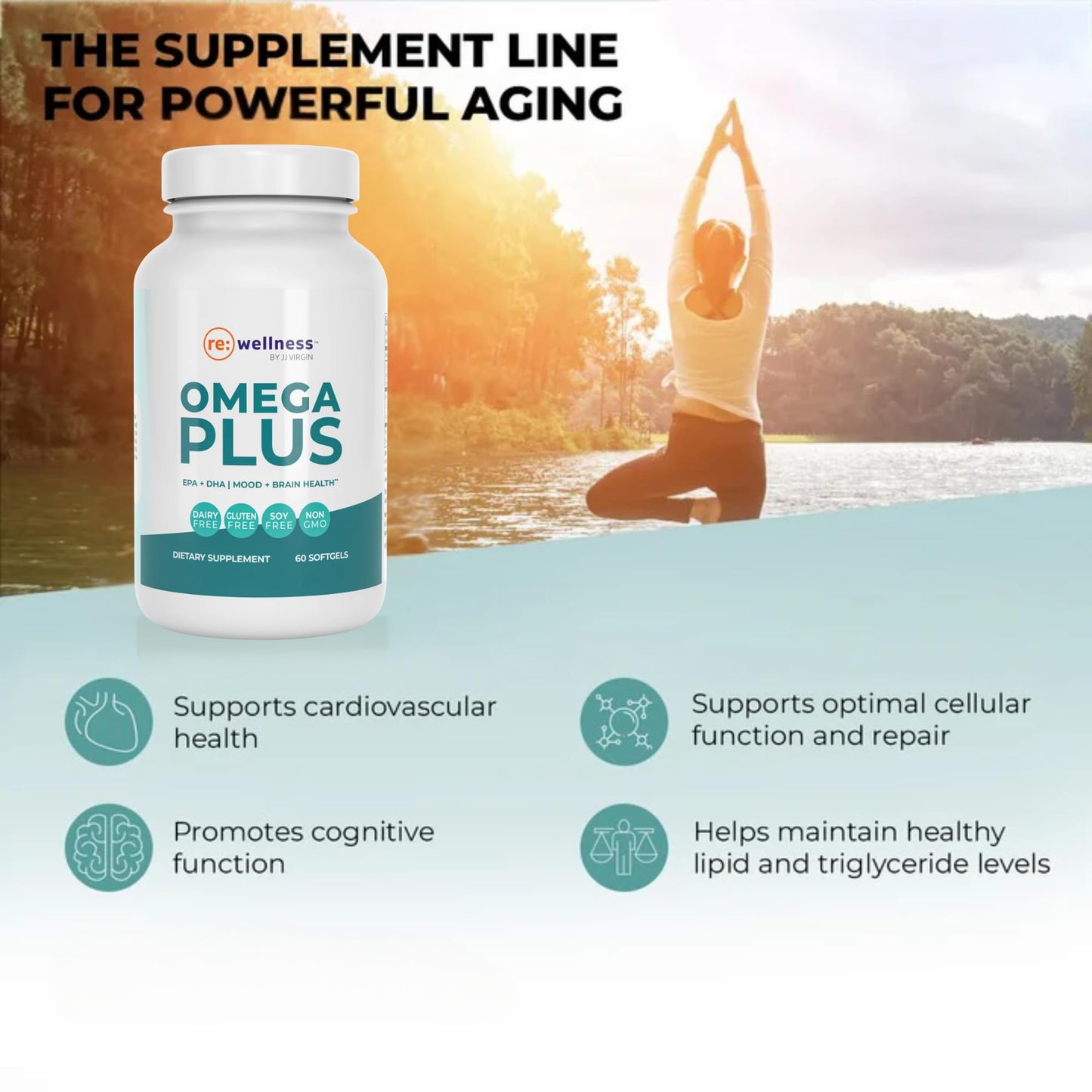 Reignite Wellness Omega Plus High-Dose Fish Oil Supplement, 60 Softgels