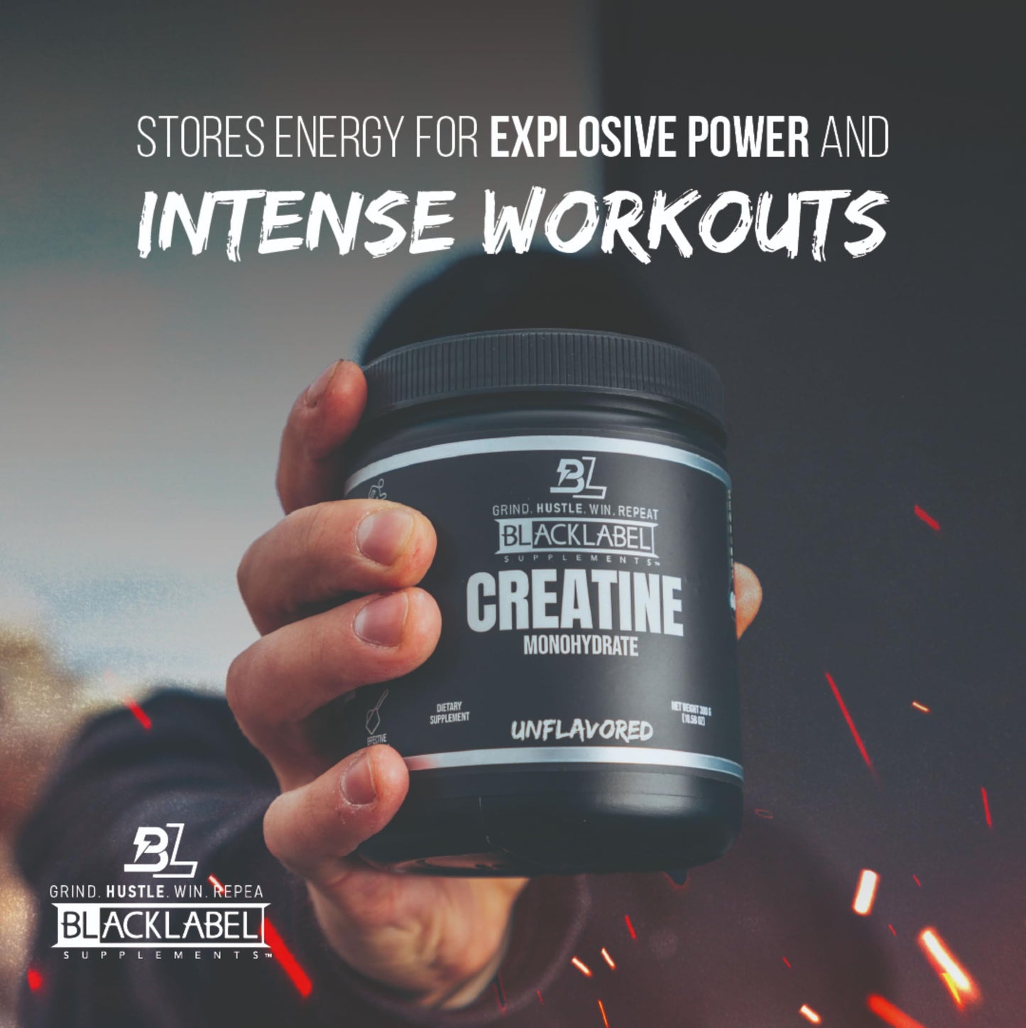 BLACKLABEL Supplements Creatine Monohydrate Powder 10.58 Ounce