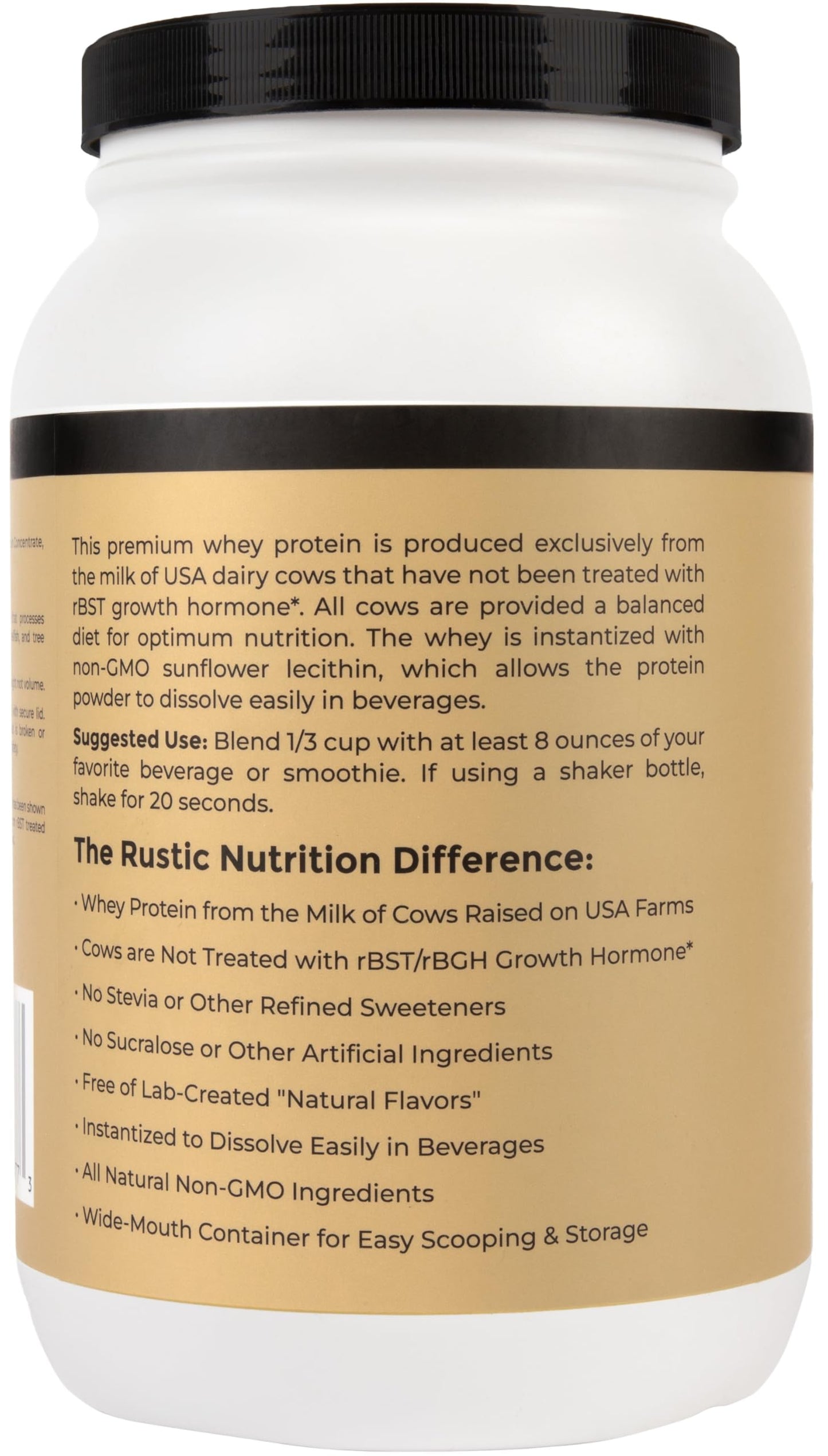 Rustic Nutrition Whey Protein Powder, 3 lb (48 oz)