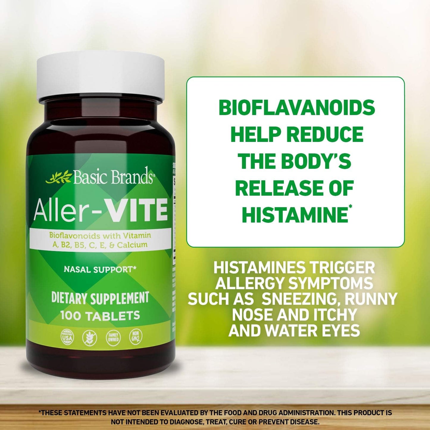 Basic Brands Aller Vite Nasal Support Tablets, 100 Tablets