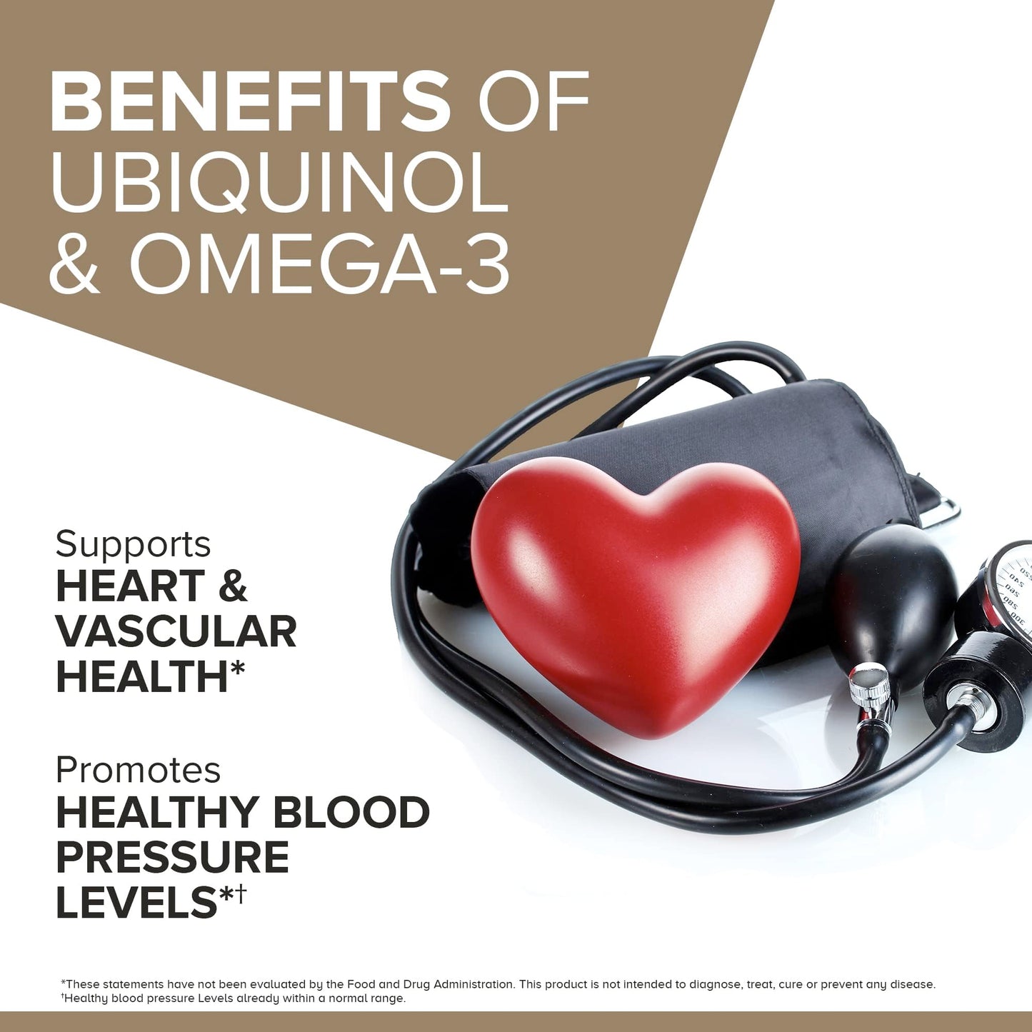 Qunol Ubiquinol CoQ10 100mg with Omega-3 Fish Oil 250mg Softgels, 90 Count