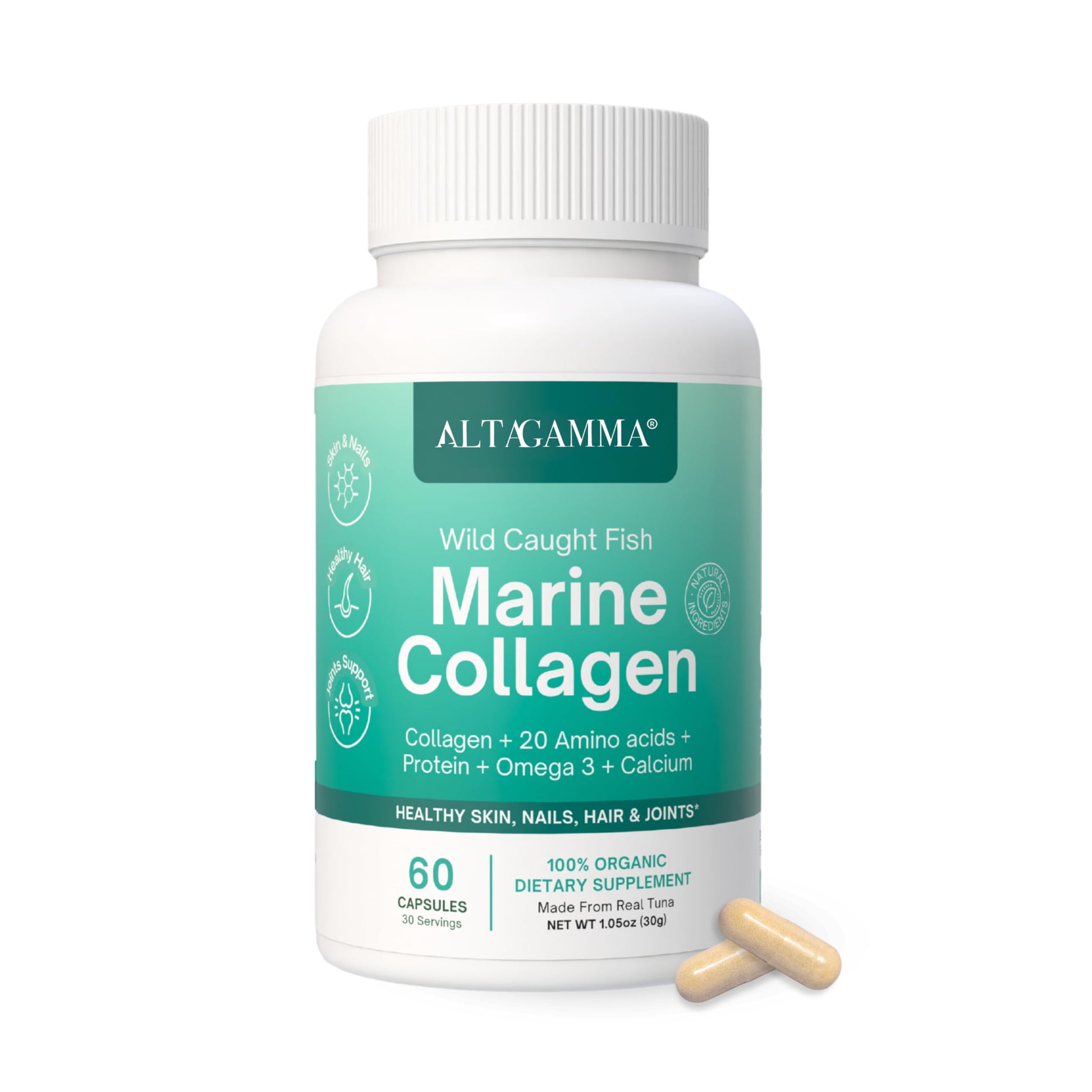 ALTAGAMMA Marine Collagen Peptides Capsules 60 Count