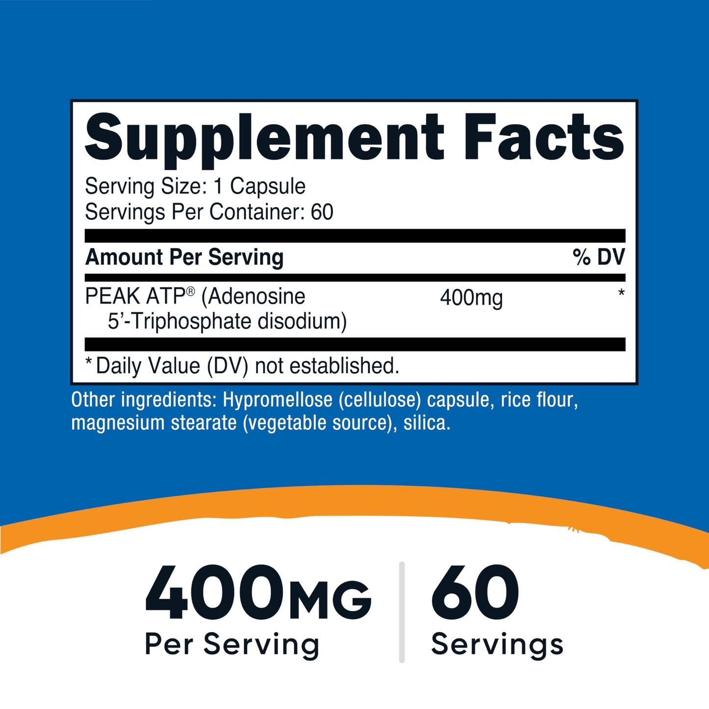 Nutricost ATP Supplement (400mg) 60 Capsules