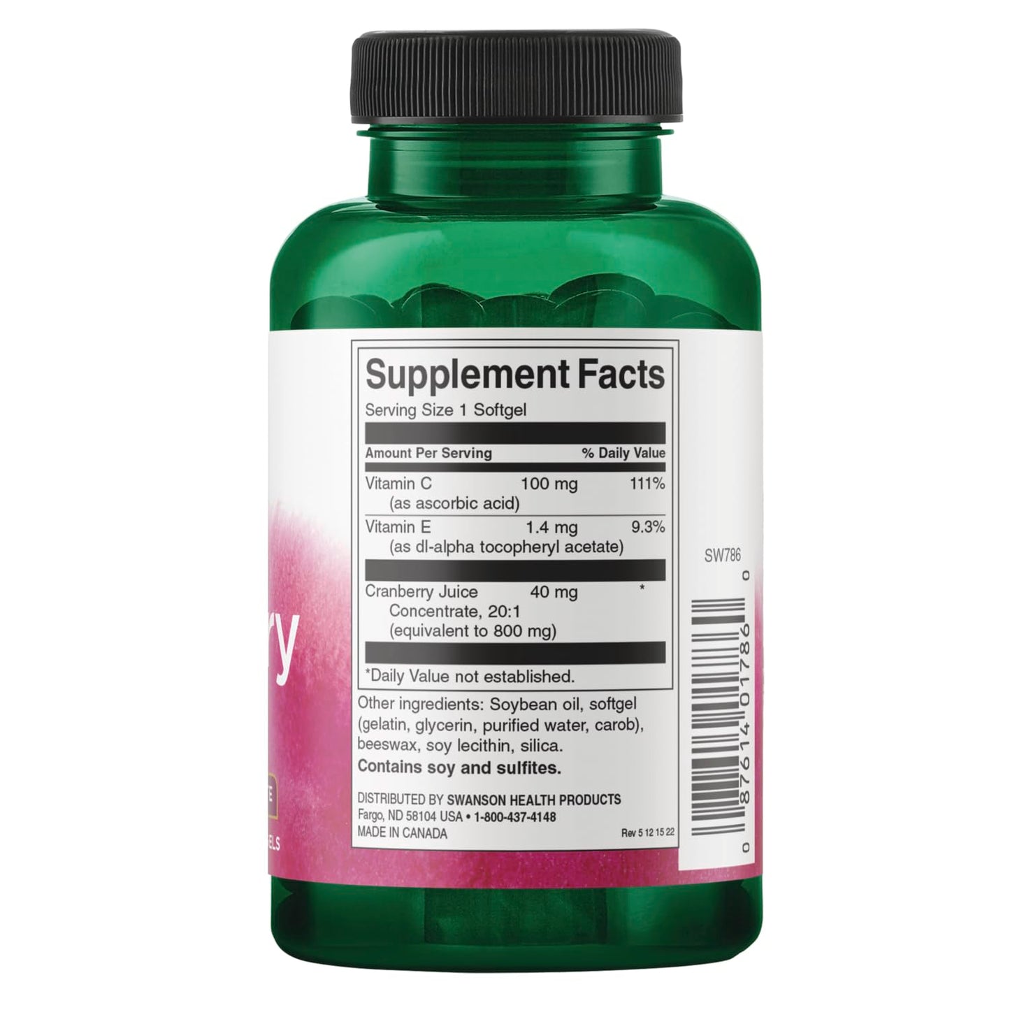 Swanson Cranberry 20:1 Juice Concentrate Softgels 360