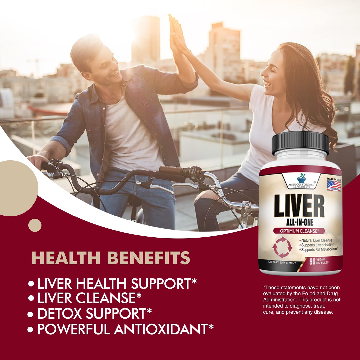 American Standard Supplements Liver Cleanse & Detox Liver Support Capsules 90 Count