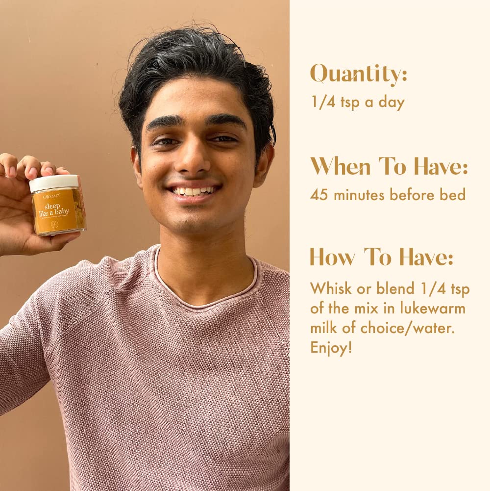 Cosmix Sleep Like A Baby Plant-Based Sleep Supplement with Jatamanshi & Turmeric Latte Powder, 2.12 oz