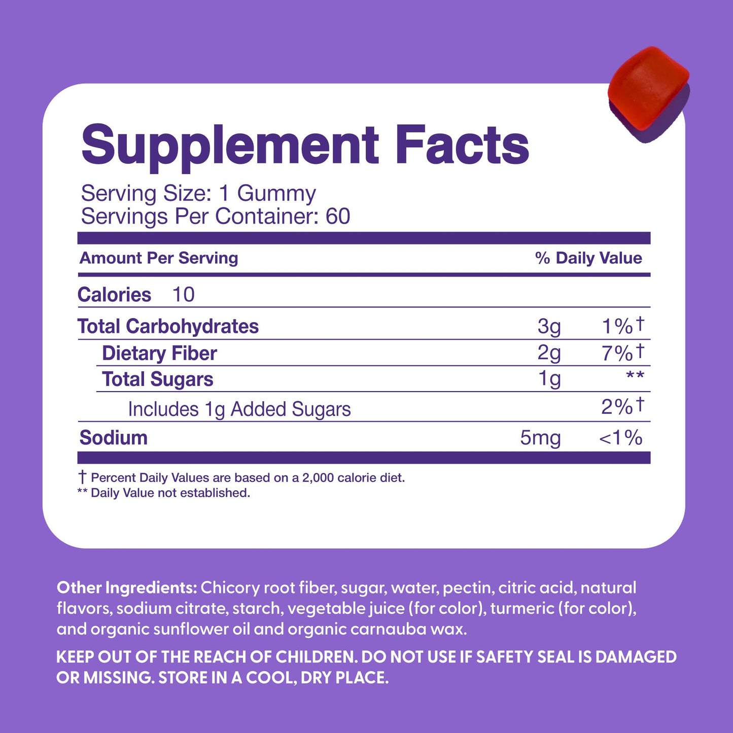 The Feel Great Vitamin Company Fiber Gummies for Kids Digestive Support and Constipation Relief, Fruity Flavored Chewable, Vegetarian Supplements, 60 Count