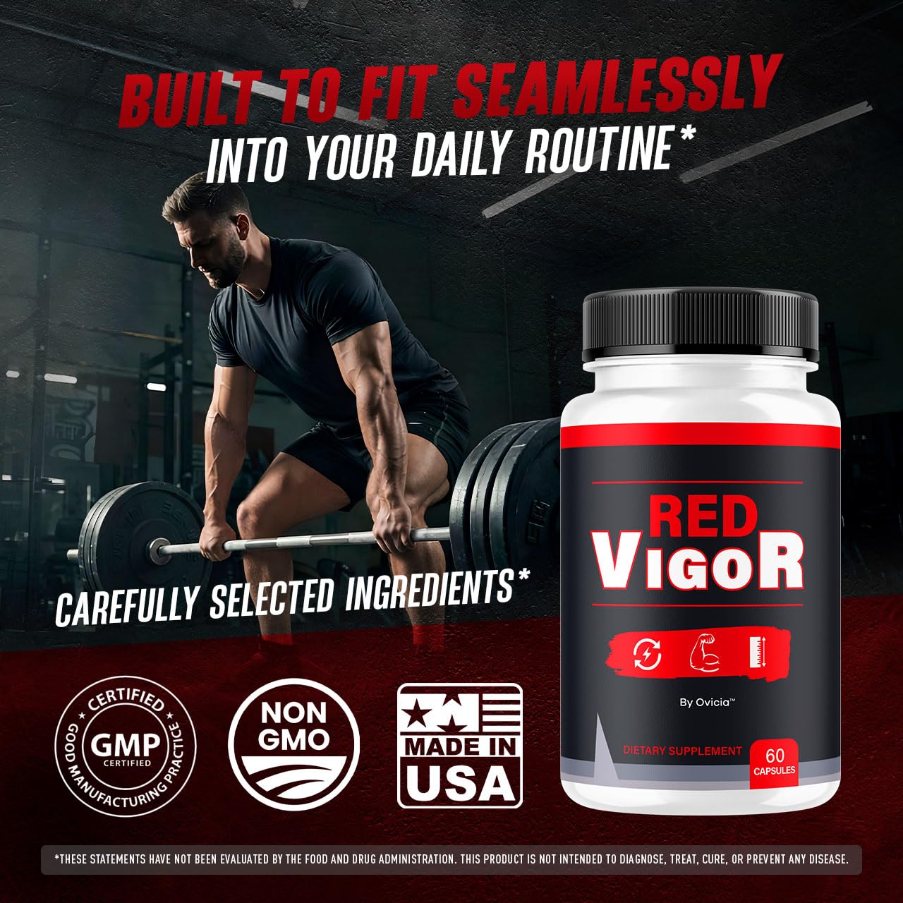 OVICIA Red Vigor, Advanced Formula Daily Premium Support, 60 Capsules