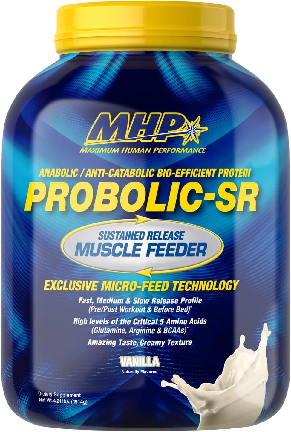Maximum Human Performance Probolic-SR Sustained Release Protein Powder 4.21 lb Vanilla