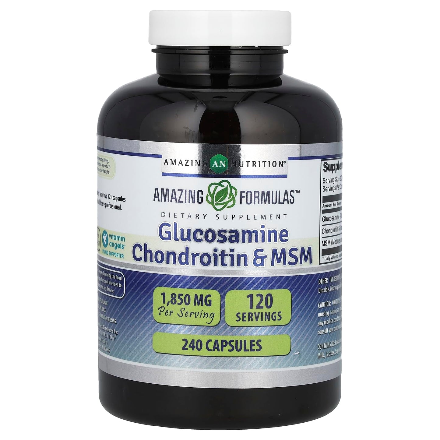 Amazing Nutrition Glucosamine Chondroitin & MSM Supplement (1850 Mg per Serving) 240 Capsules
