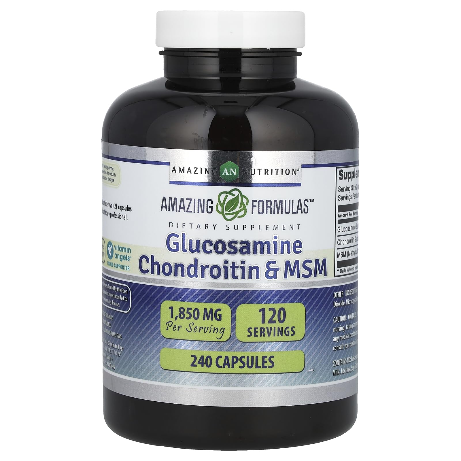 Amazing Nutrition Glucosamine Chondroitin & MSM Supplement (1850 Mg per Serving) 240 Capsules