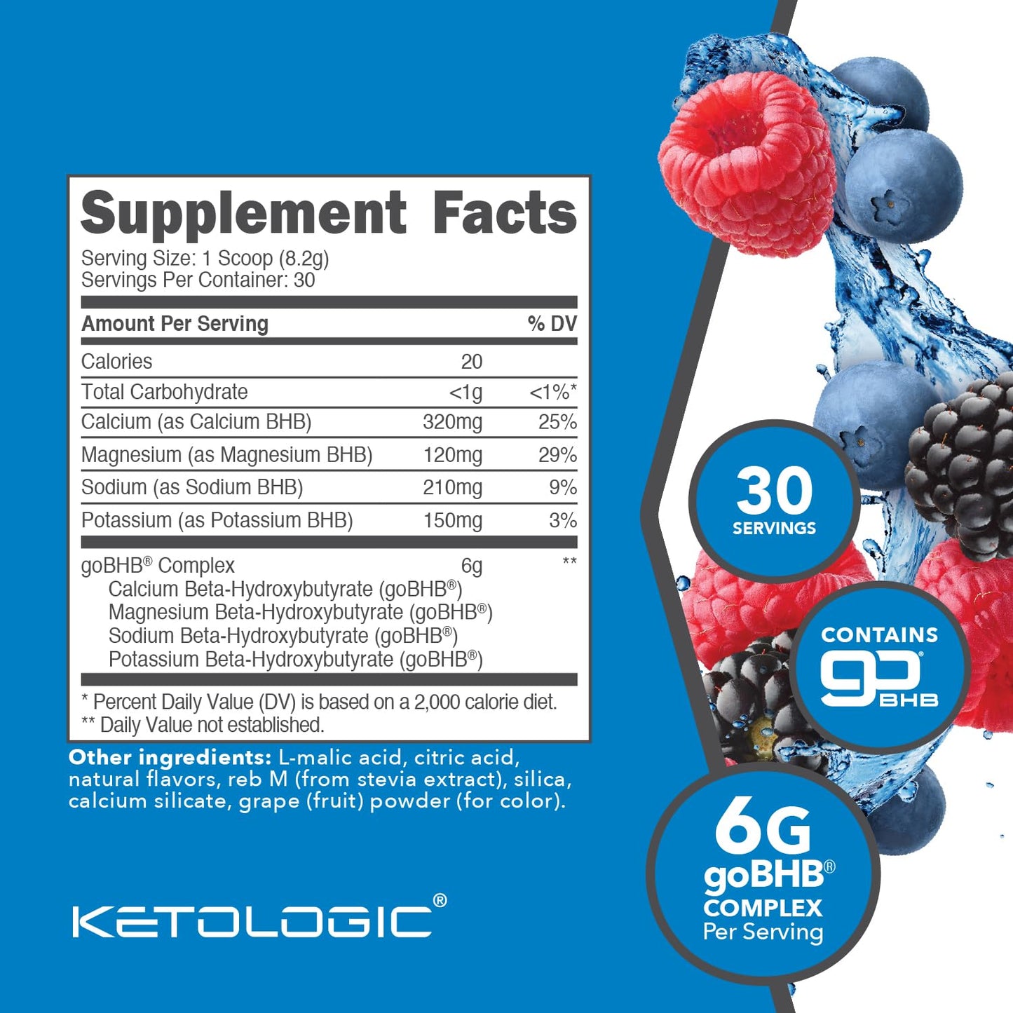 Ketologic Keto BHB Powder 8.8 oz
